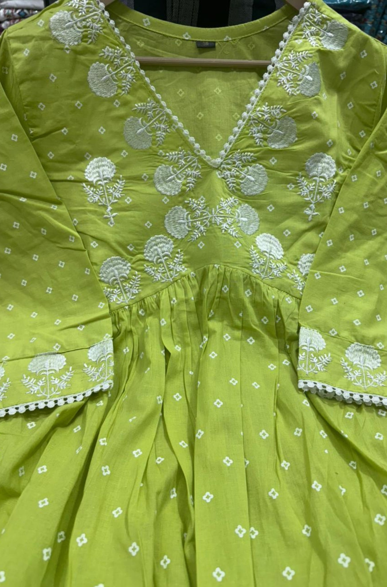 Beautiful Cotton Embroidered Anarkali Suit Set