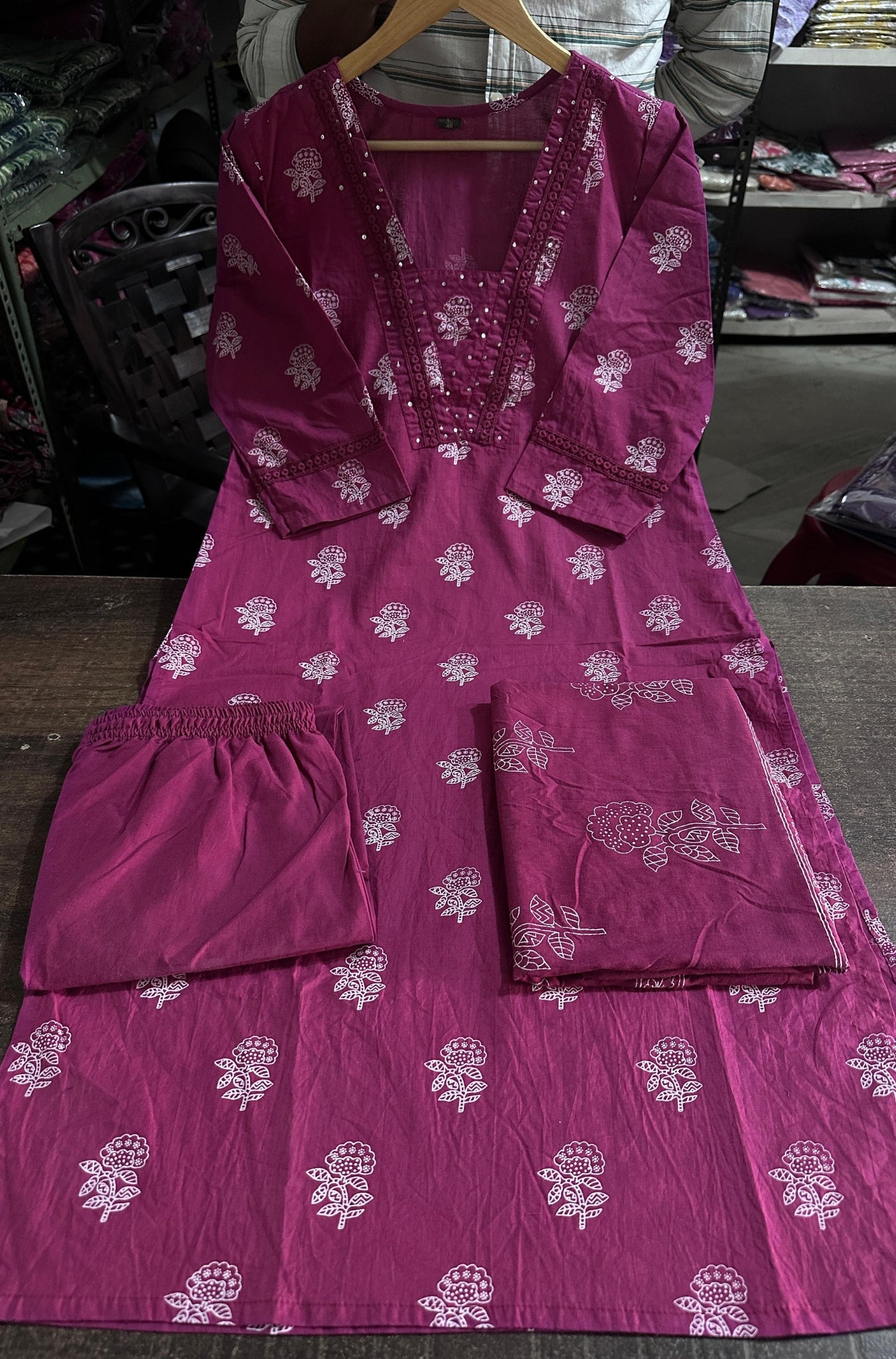 Cotton Printed Elegance Kurti Pant With Dupatta Set