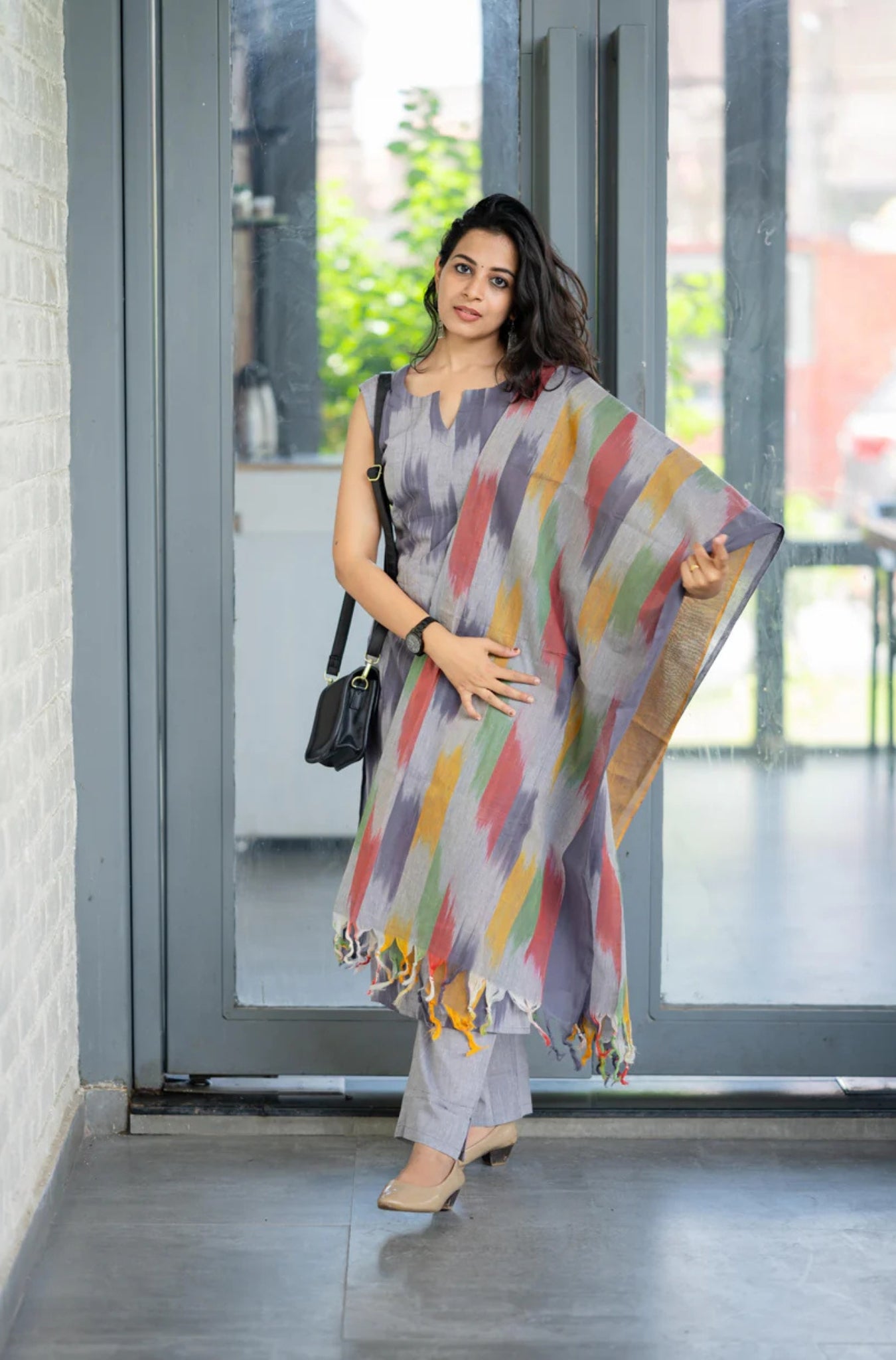 Traditional Ikat Handloom South Cotton Suit Set