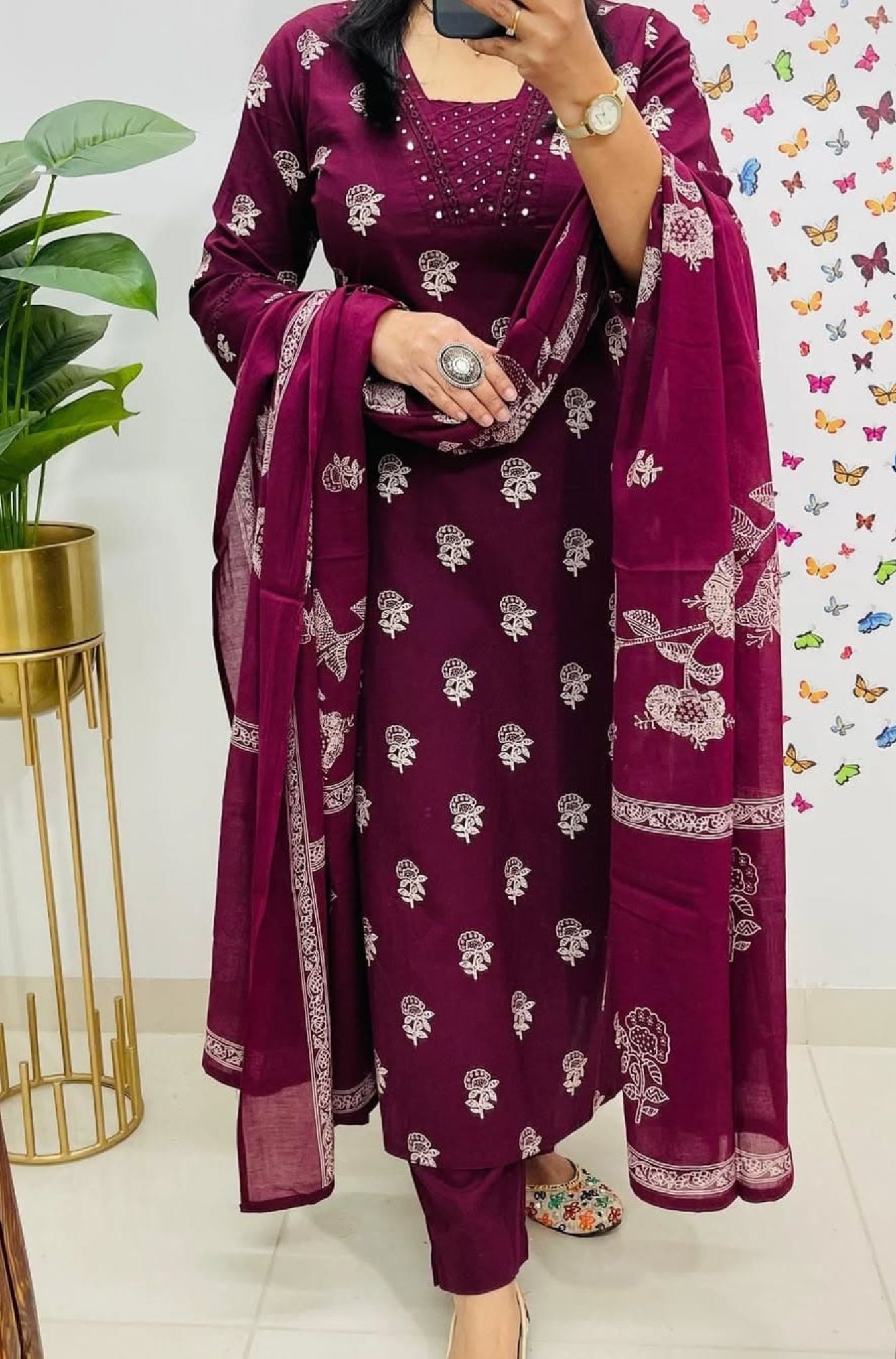 Cotton Printed Elegance Kurti Pant With Dupatta Set