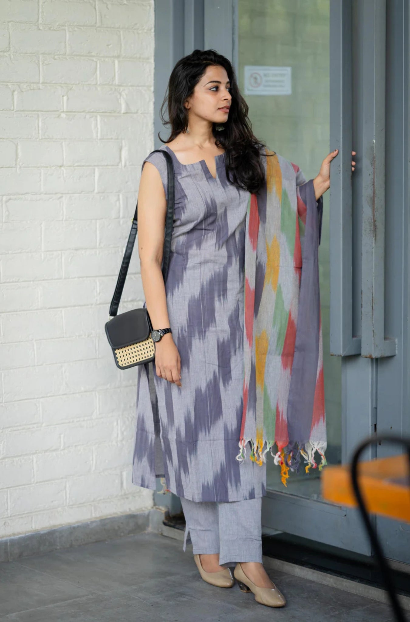 Traditional Ikat Handloom South Cotton Suit Set