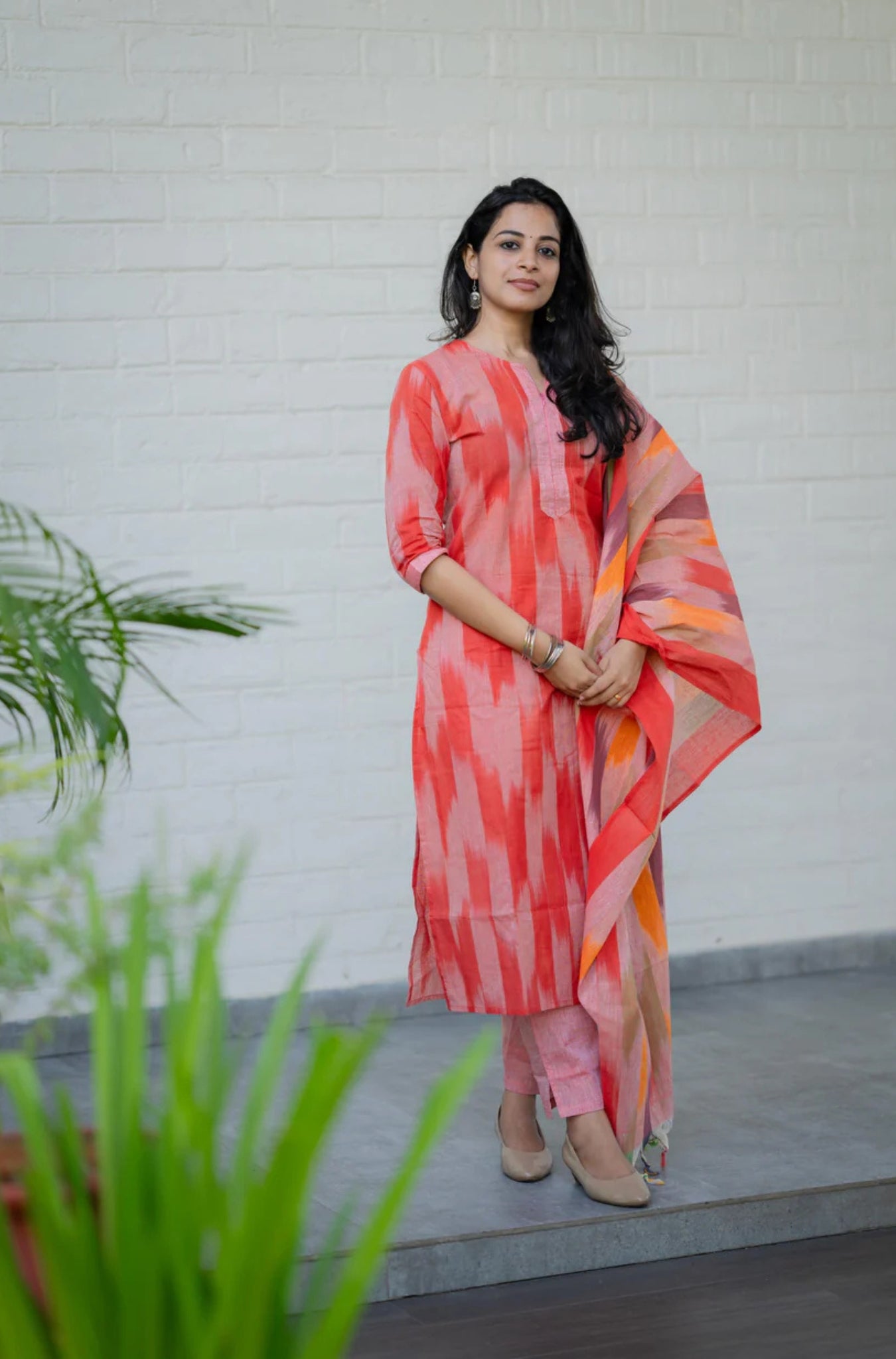 Traditional Ikat Handloom South Cotton Suit Set