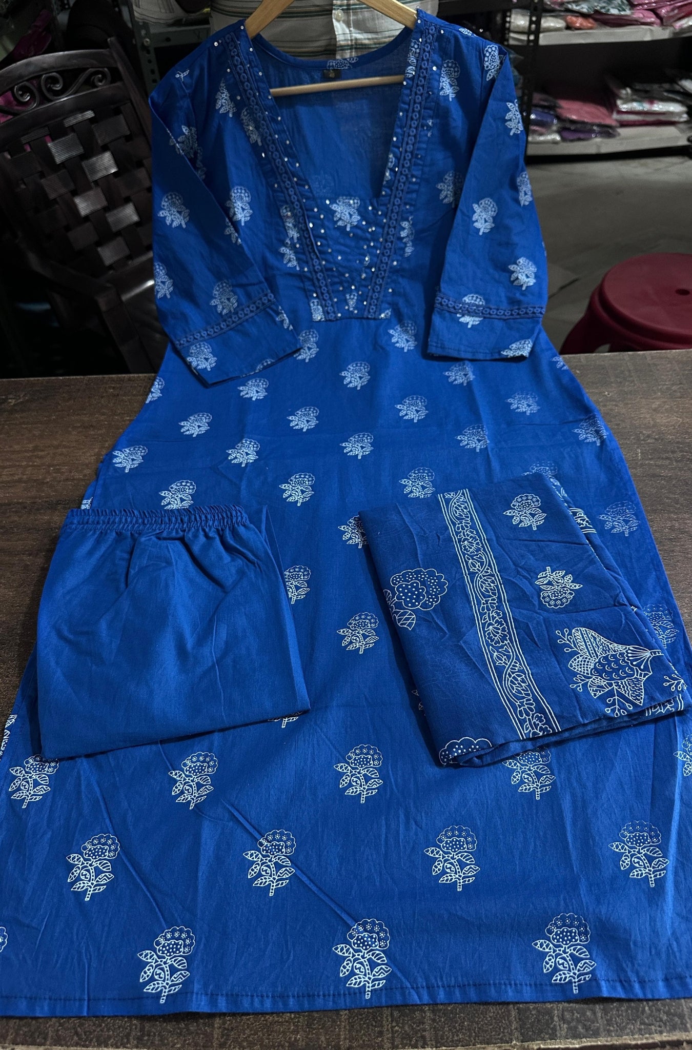 Cotton Printed Elegance Kurti Pant With Dupatta Set