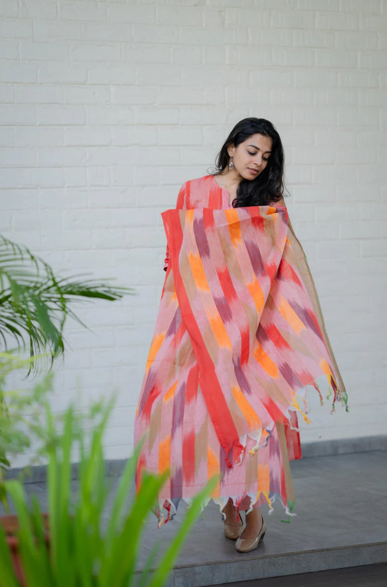 Traditional Ikat Handloom South Cotton Suit Set