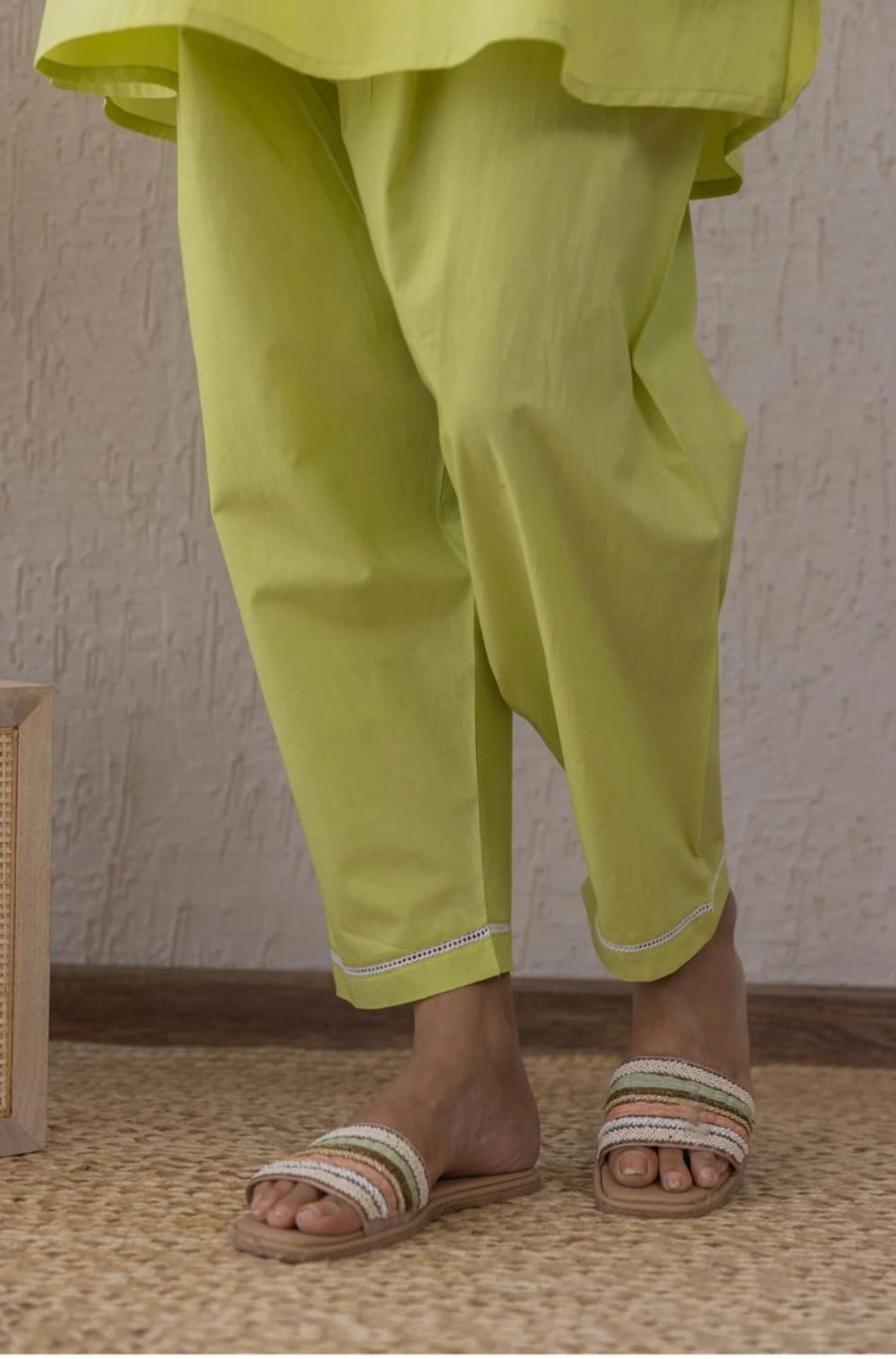 Lime Cotton 2-Piece Light Fabric with Relaxed Everyday Fit