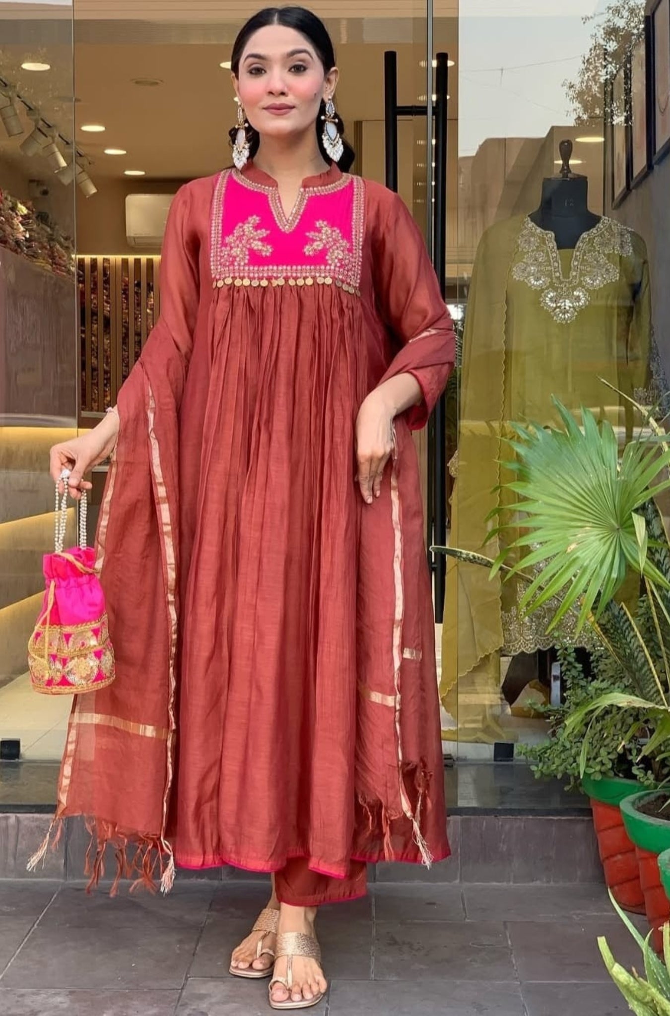 Cotton Elegance Traditional Kurti Pant With Dupatta Set