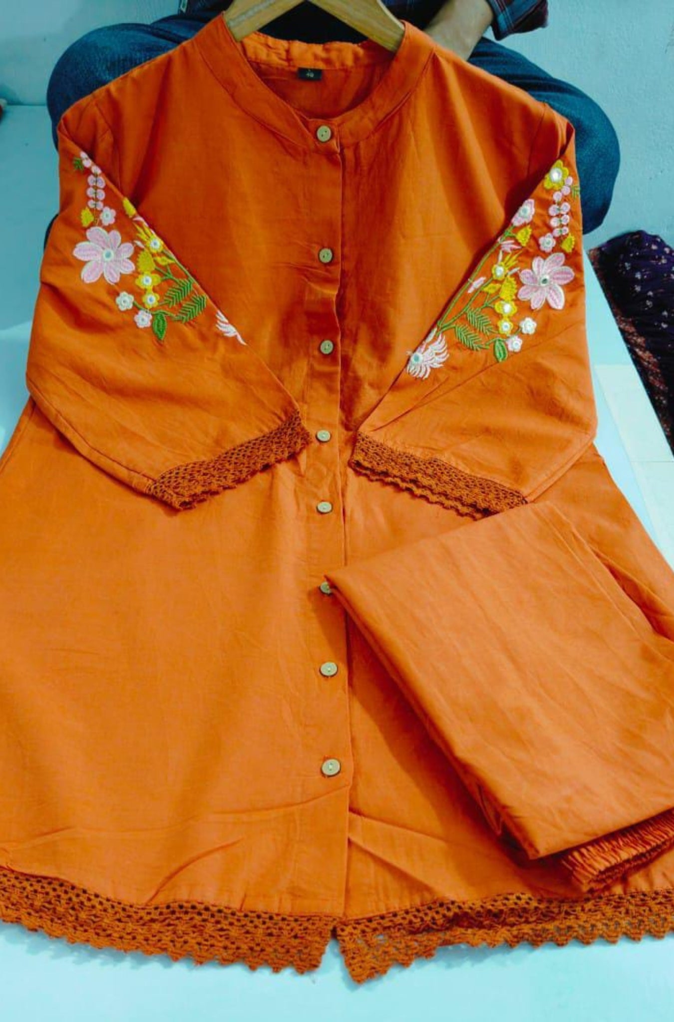 Designer Cotton Embroidered Co-Ord Set