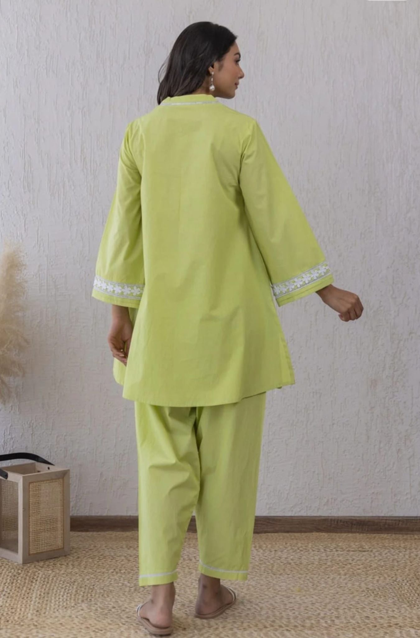 Lime Cotton 2-Piece Light Fabric with Relaxed Everyday Fit