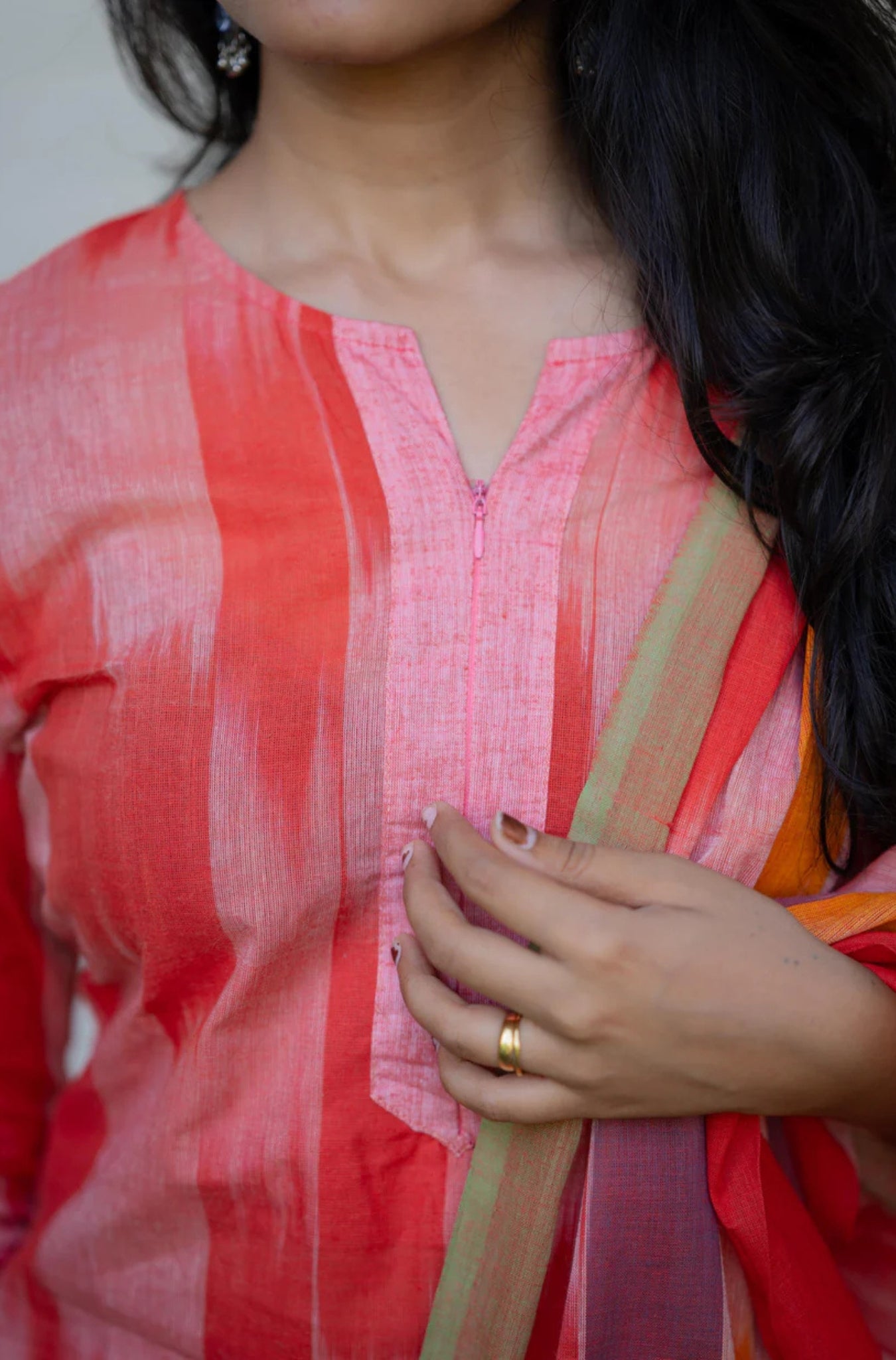 Traditional Ikat Handloom South Cotton Suit Set