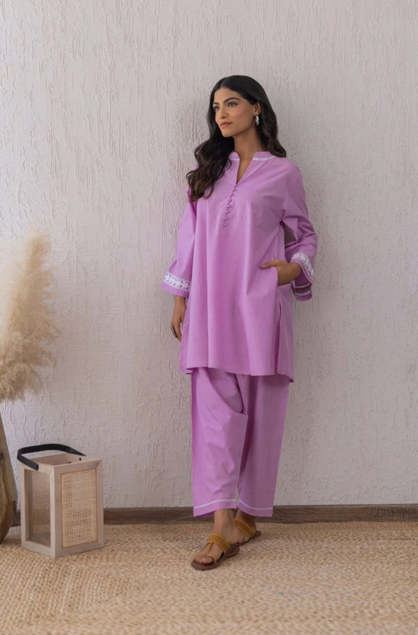 Lime Cotton 2-Piece Light Fabric with Relaxed Everyday Fit