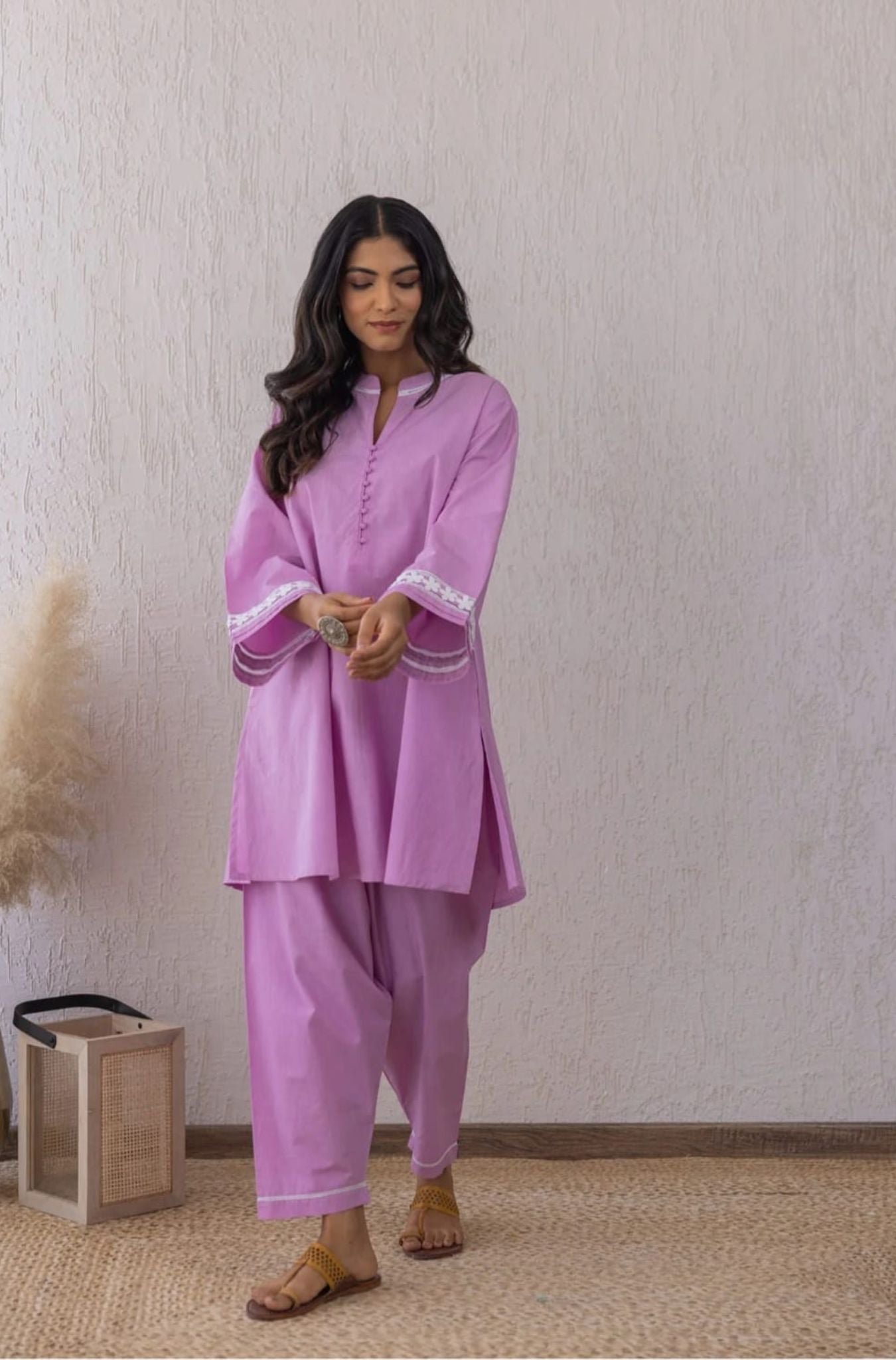 Lime Cotton 2-Piece Light Fabric with Relaxed Everyday Fit