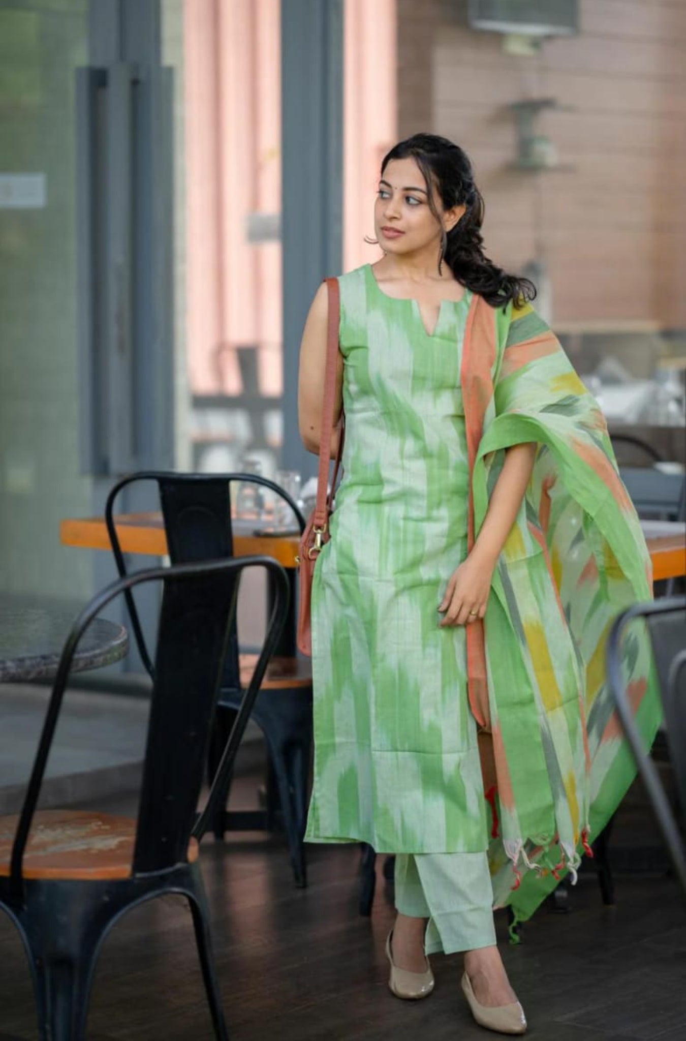 Traditional Ikat Handloom South Cotton Suit Set