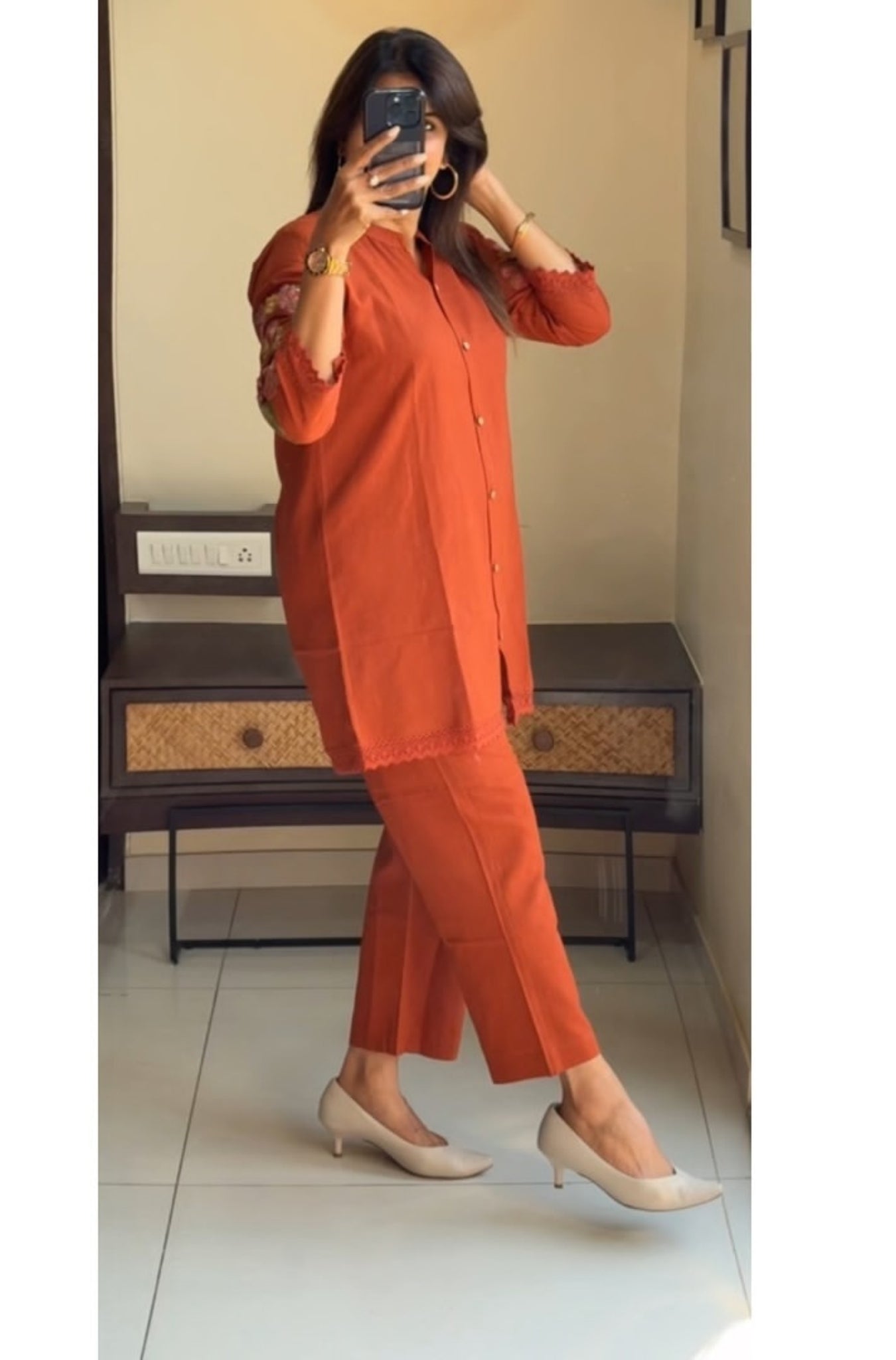 Designer Cotton Embroidered Co-Ord Set