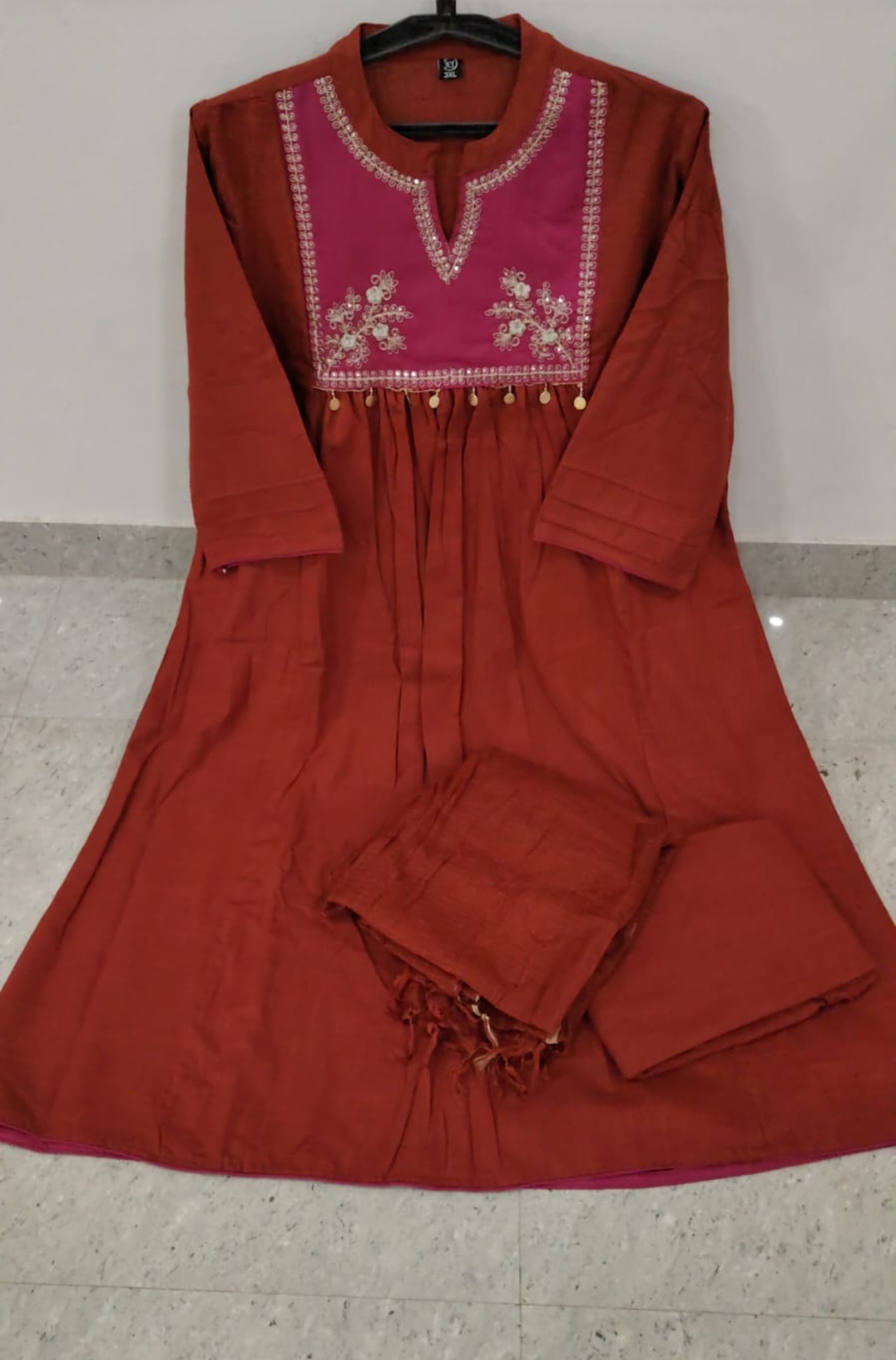 Cotton Elegance Traditional Kurti Pant With Dupatta Set