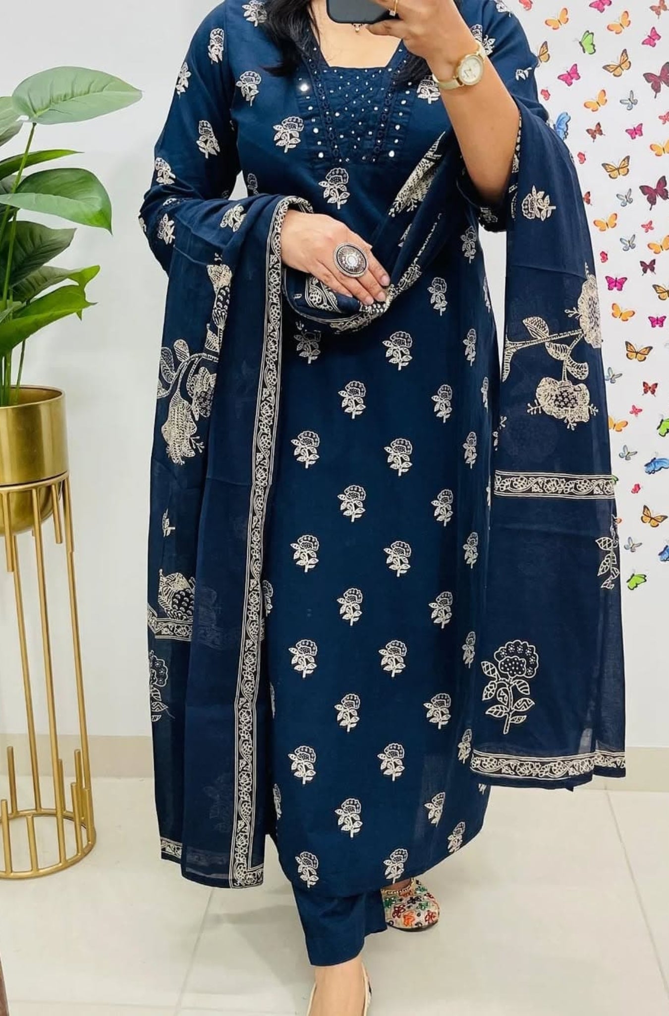 Cotton Printed Elegance Kurti Pant With Dupatta Set