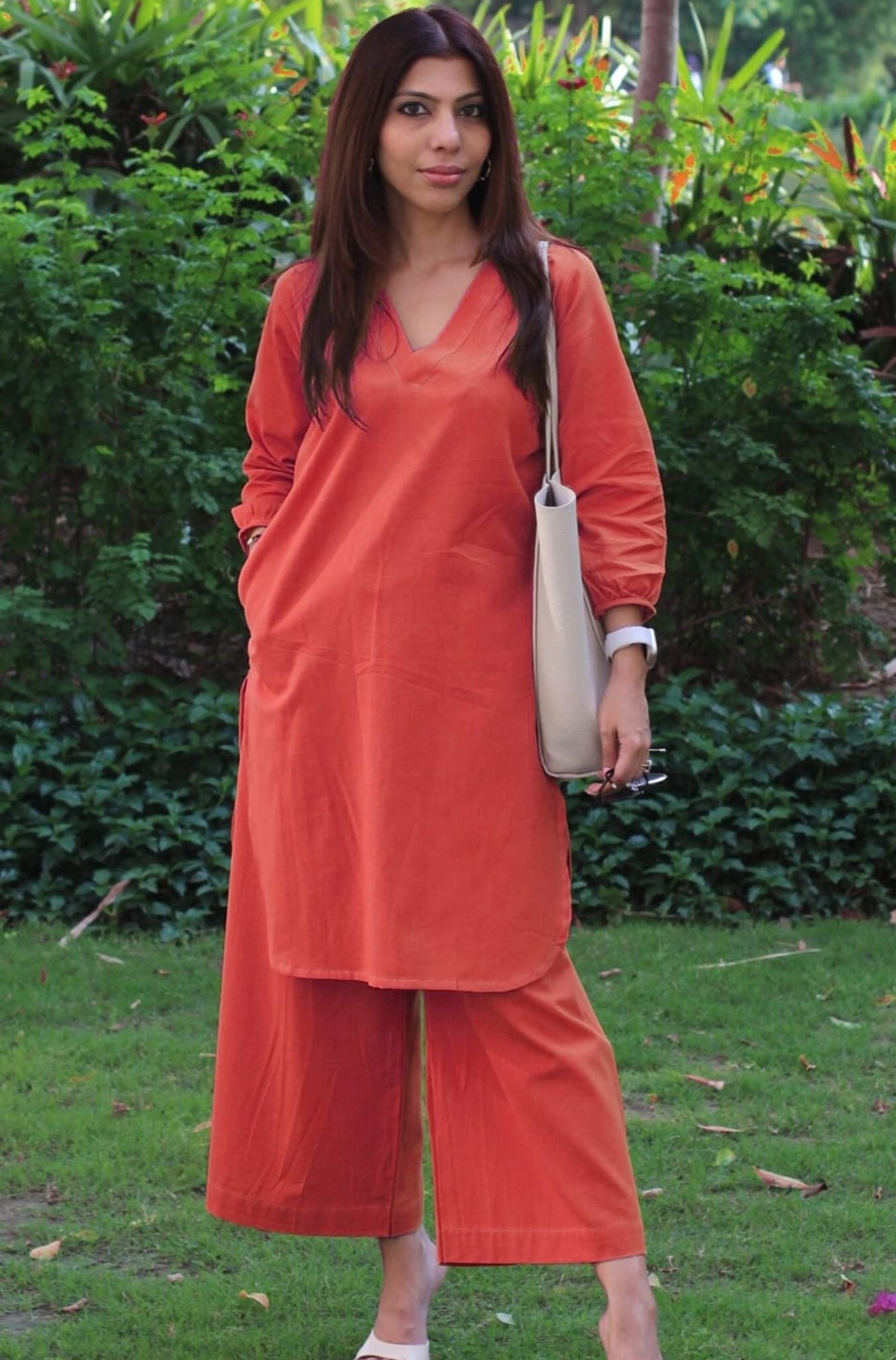 Cotton Kurta Set For Woman Relaxed Straight Fit And Everyday Casual Wear