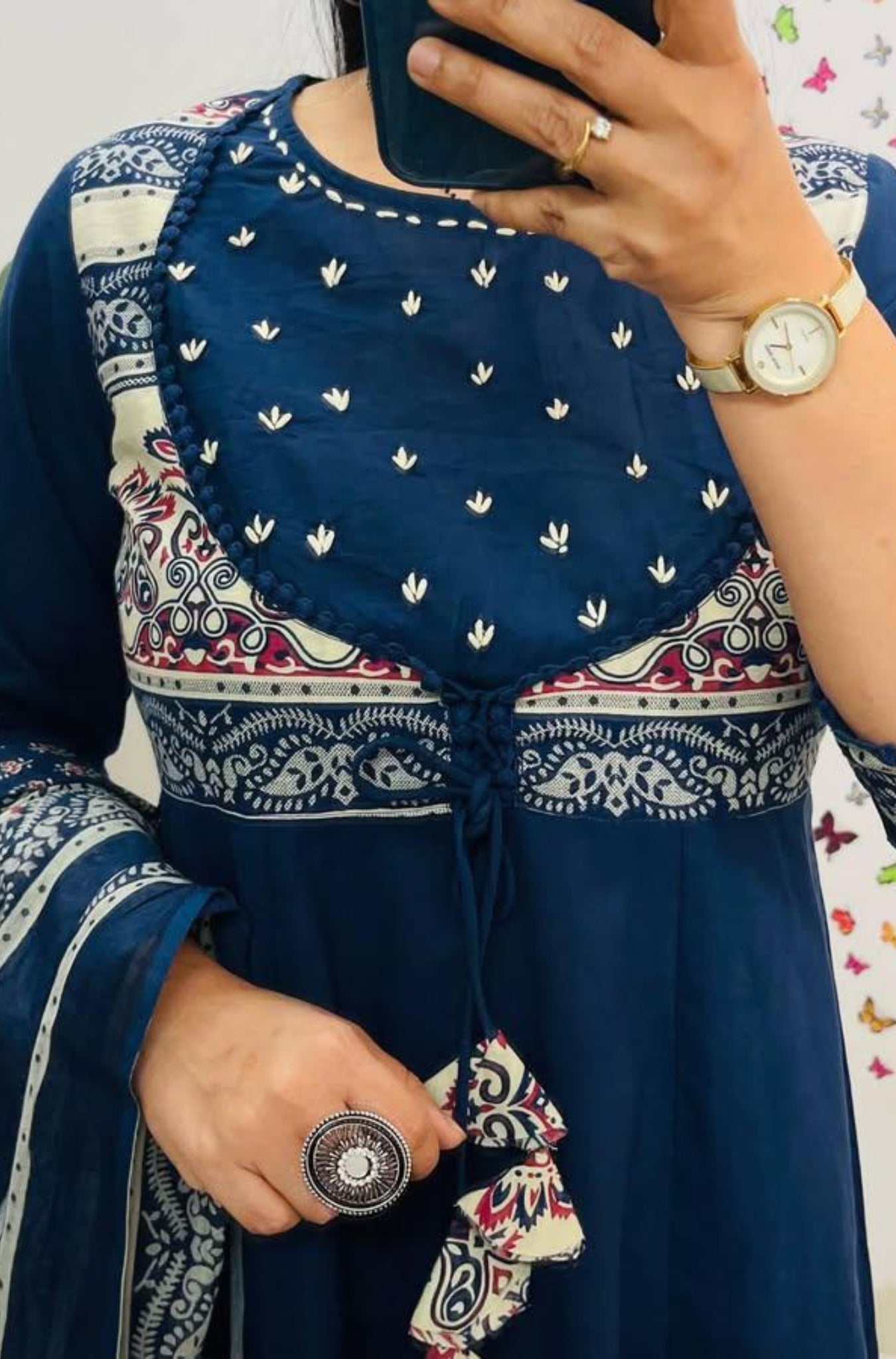 Elegant Cotton Flared Women Suit Set