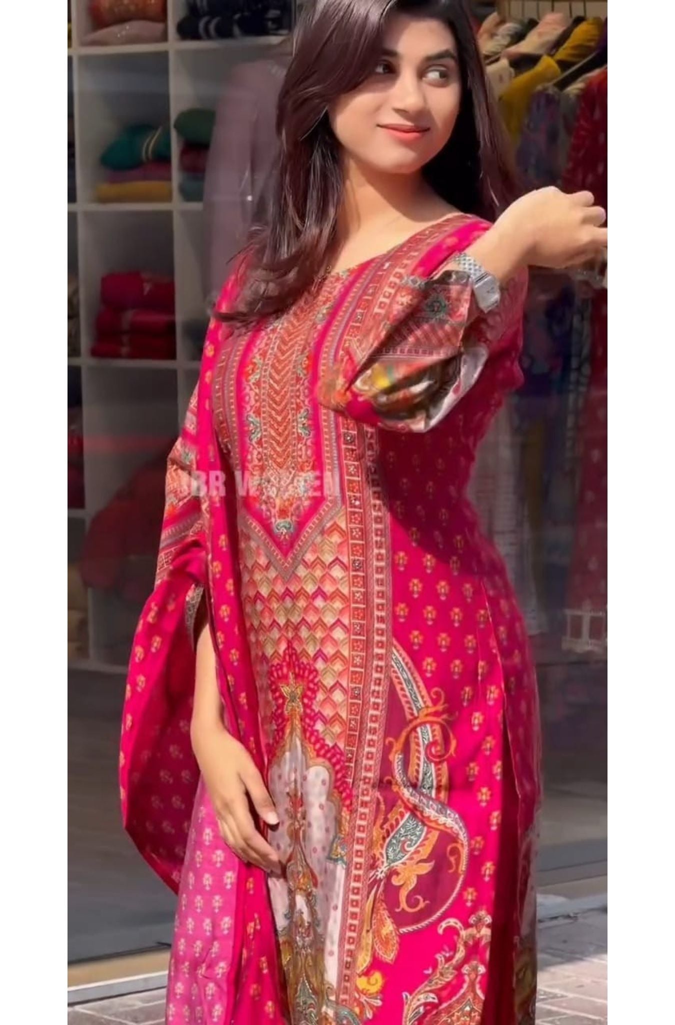 Lilac Muslin Pakistani Suit Kurta Pent Dupatta