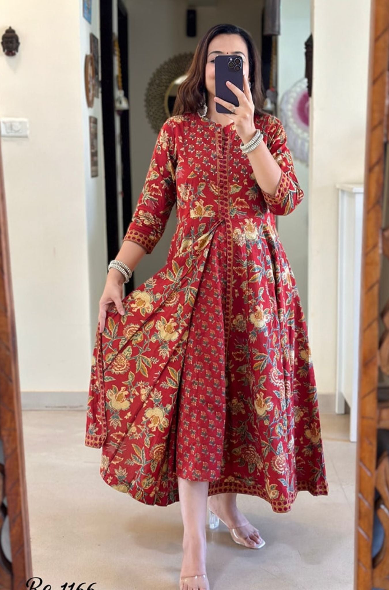 Elegant Pure Cotton Sequence Work Kurta Set For Woman