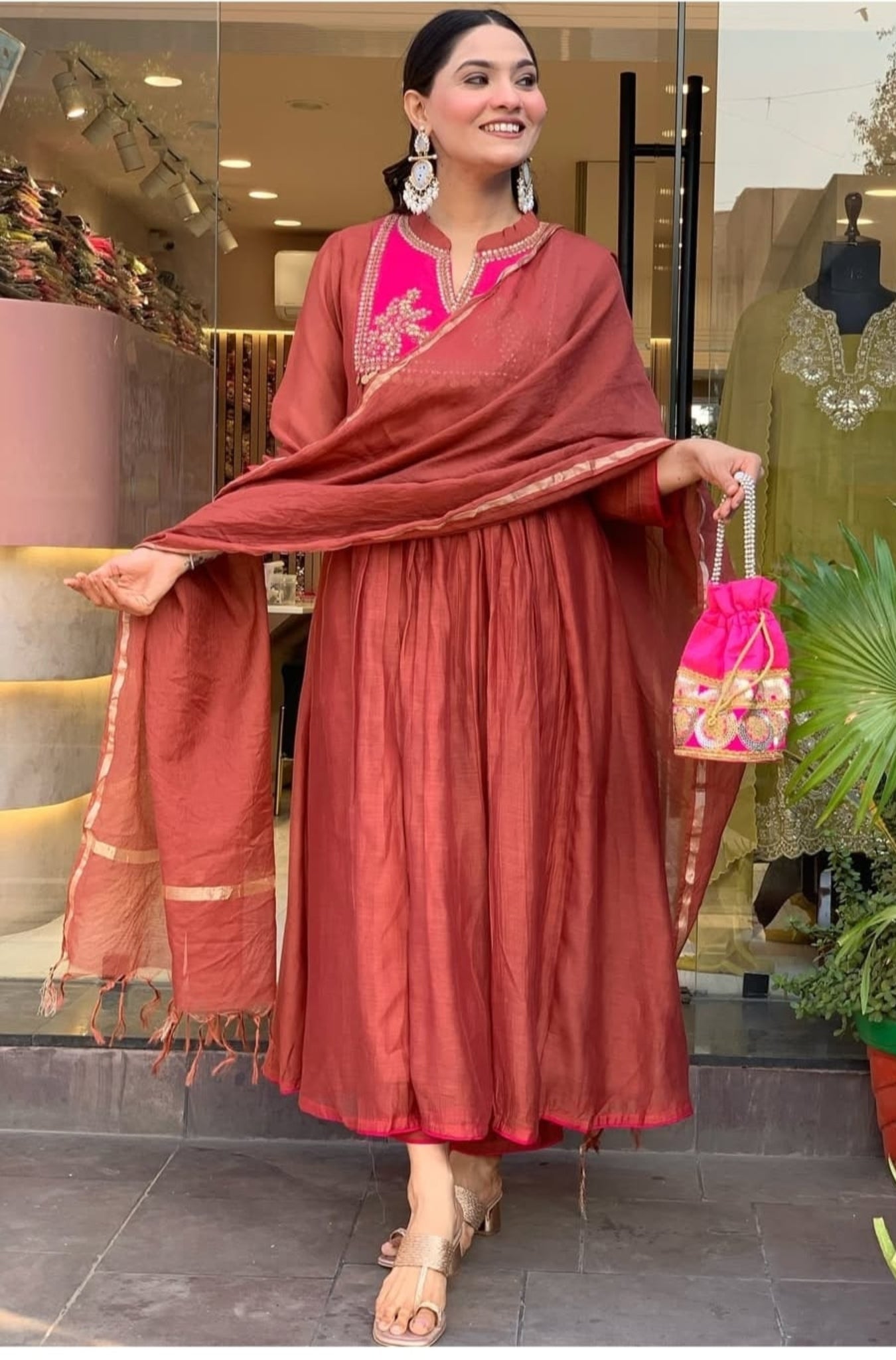 Cotton Elegance Traditional Kurti Pant With Dupatta Set