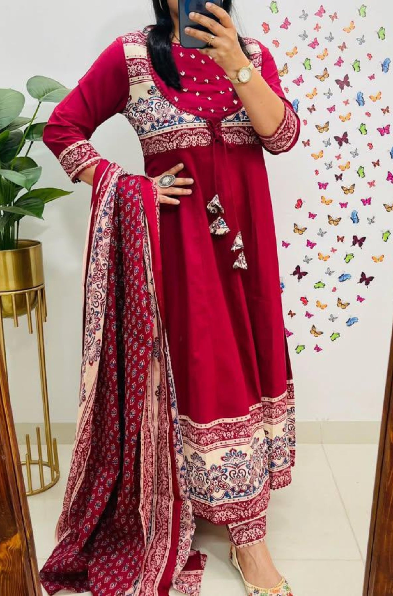 Elegant Cotton Flared Women Suit Set