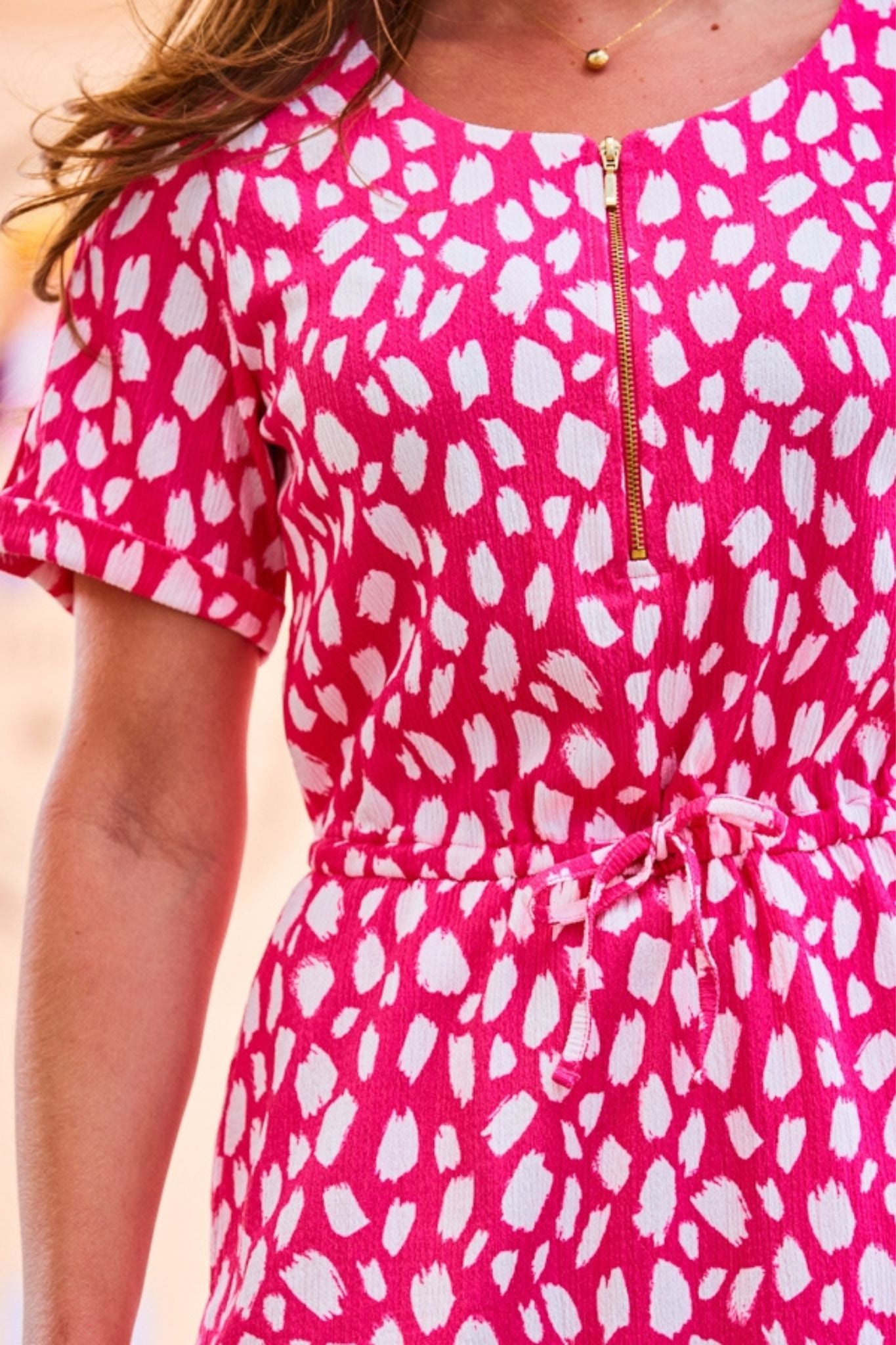 Stunning Pink Printed Summer Dress