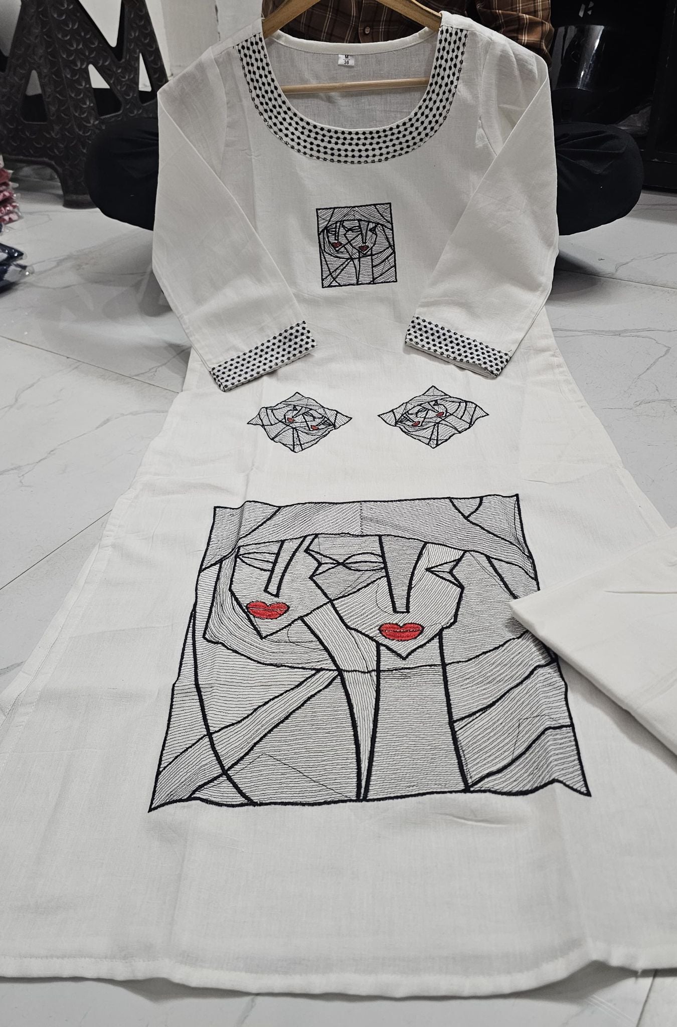 white Casual Were kurta set for Woman