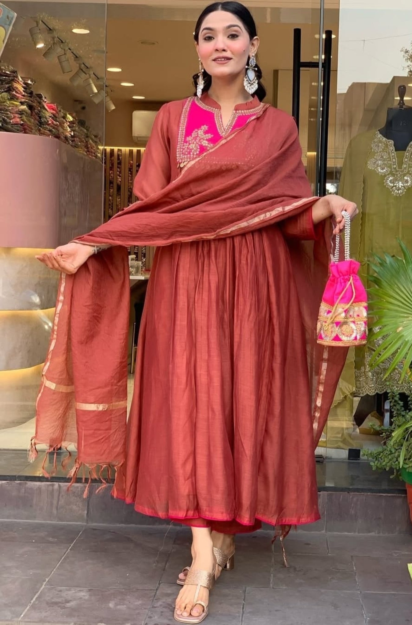 Cotton Elegance Traditional Kurti Pant With Dupatta Set