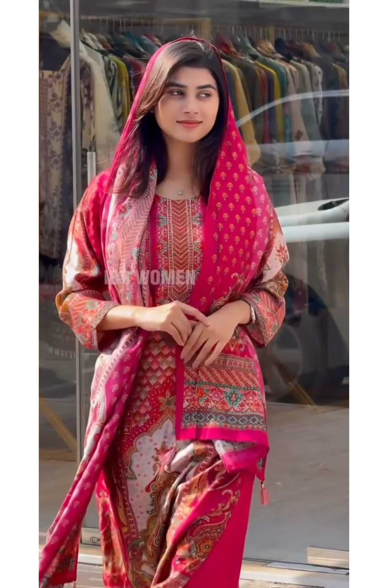 Lilac Muslin Pakistani Suit Kurta Pent Dupatta