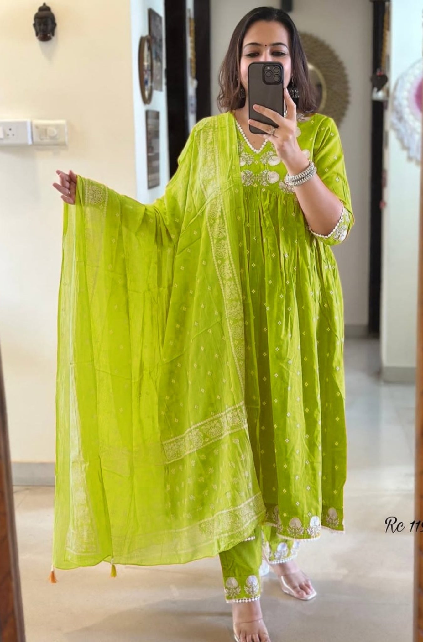 Beautiful Cotton Embroidered Anarkali Suit Set