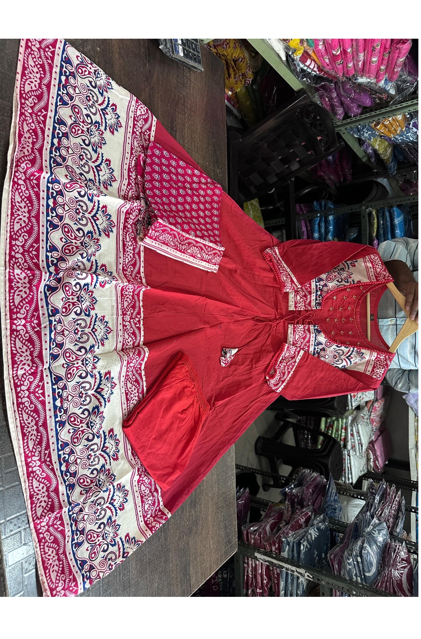 Elegant Cotton Flared Women Suit Set