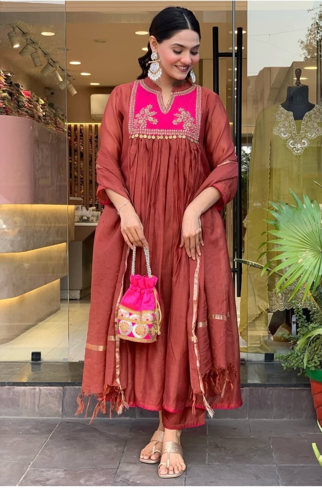 Cotton Elegance Traditional Kurti Pant With Dupatta Set