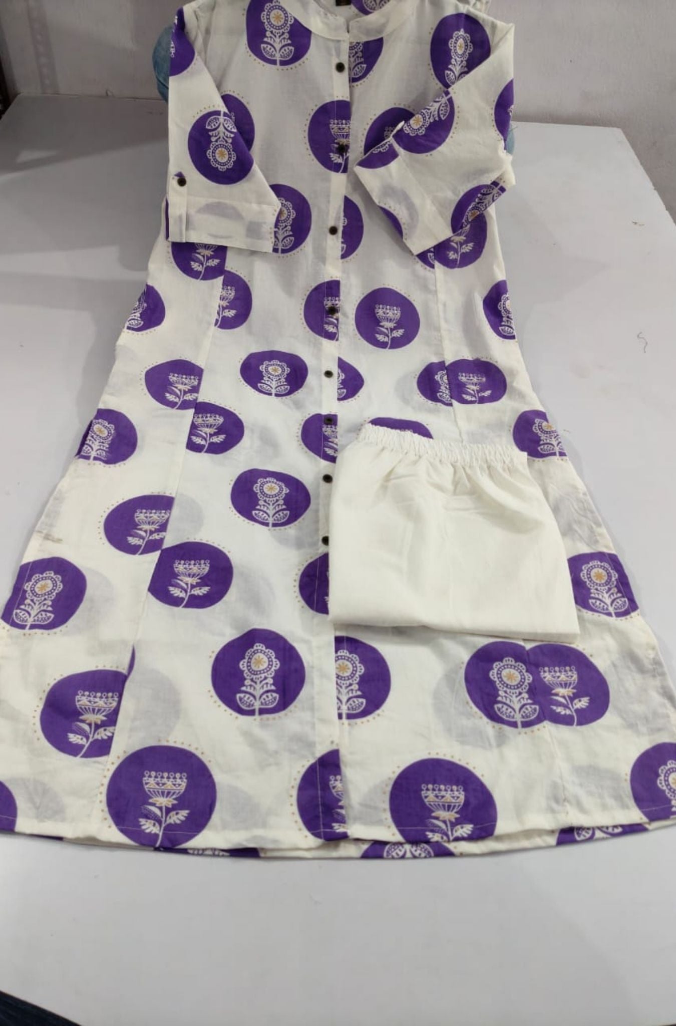 Floral Cotton Aline Pattern Kurta Palazzo Set