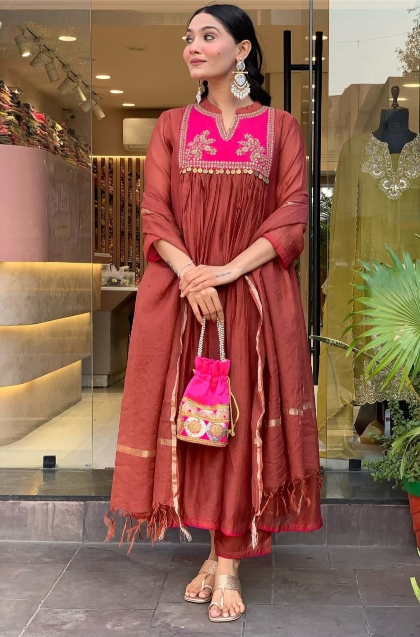 Cotton Elegance Traditional Kurti Pant With Dupatta Set