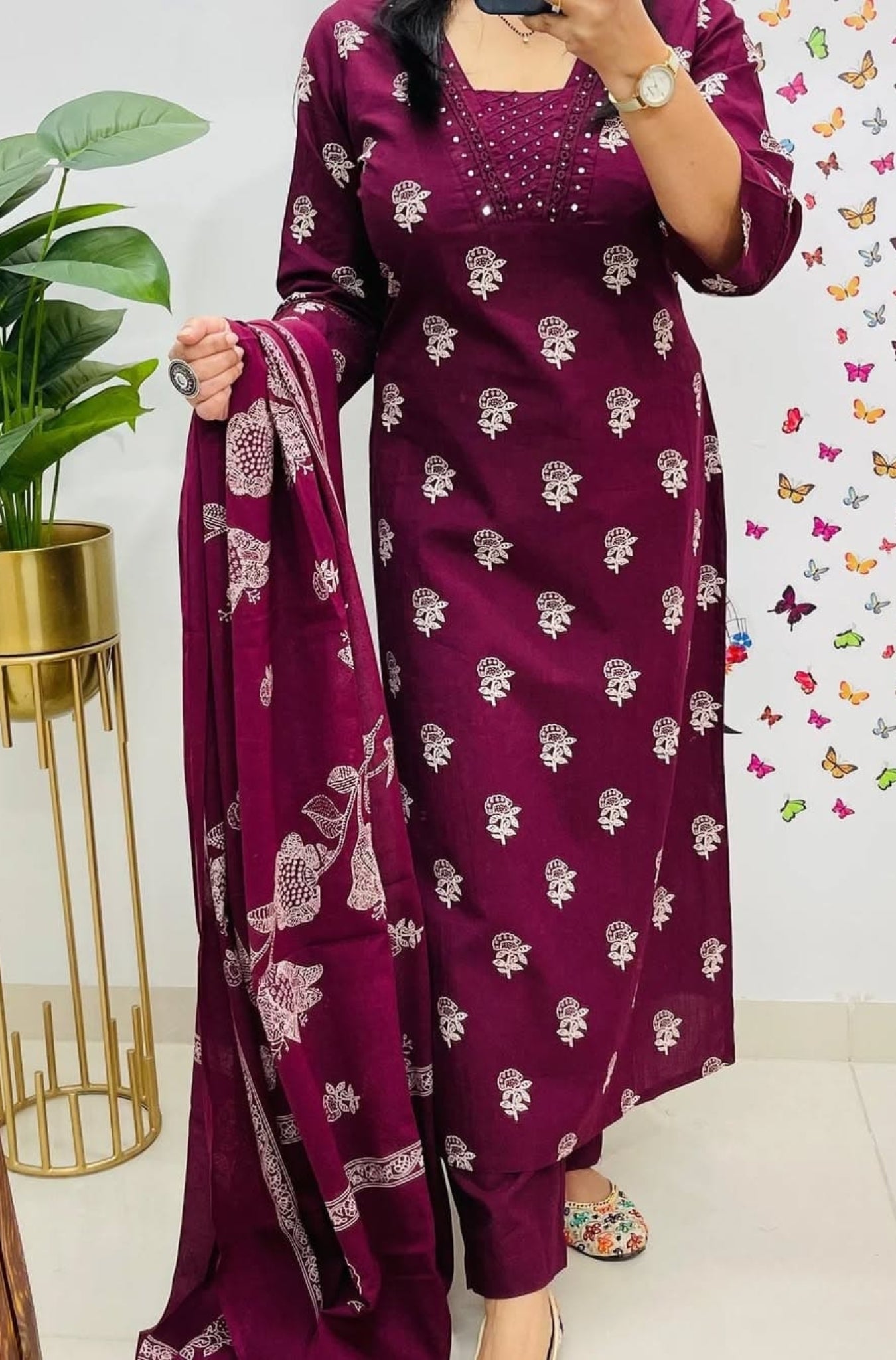 Cotton Printed Elegance Kurti Pant With Dupatta Set