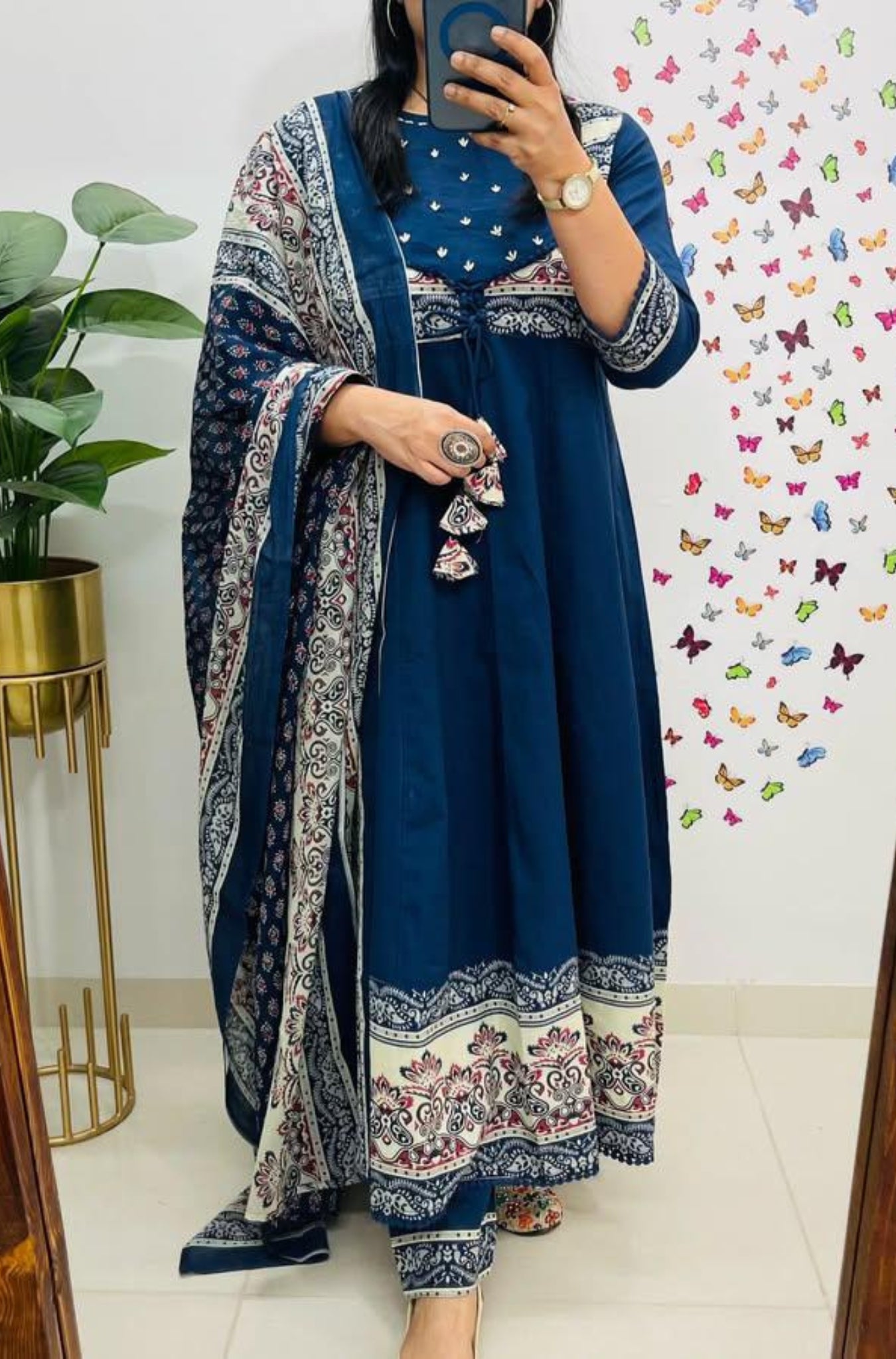 Elegant Cotton Flared Women Suit Set