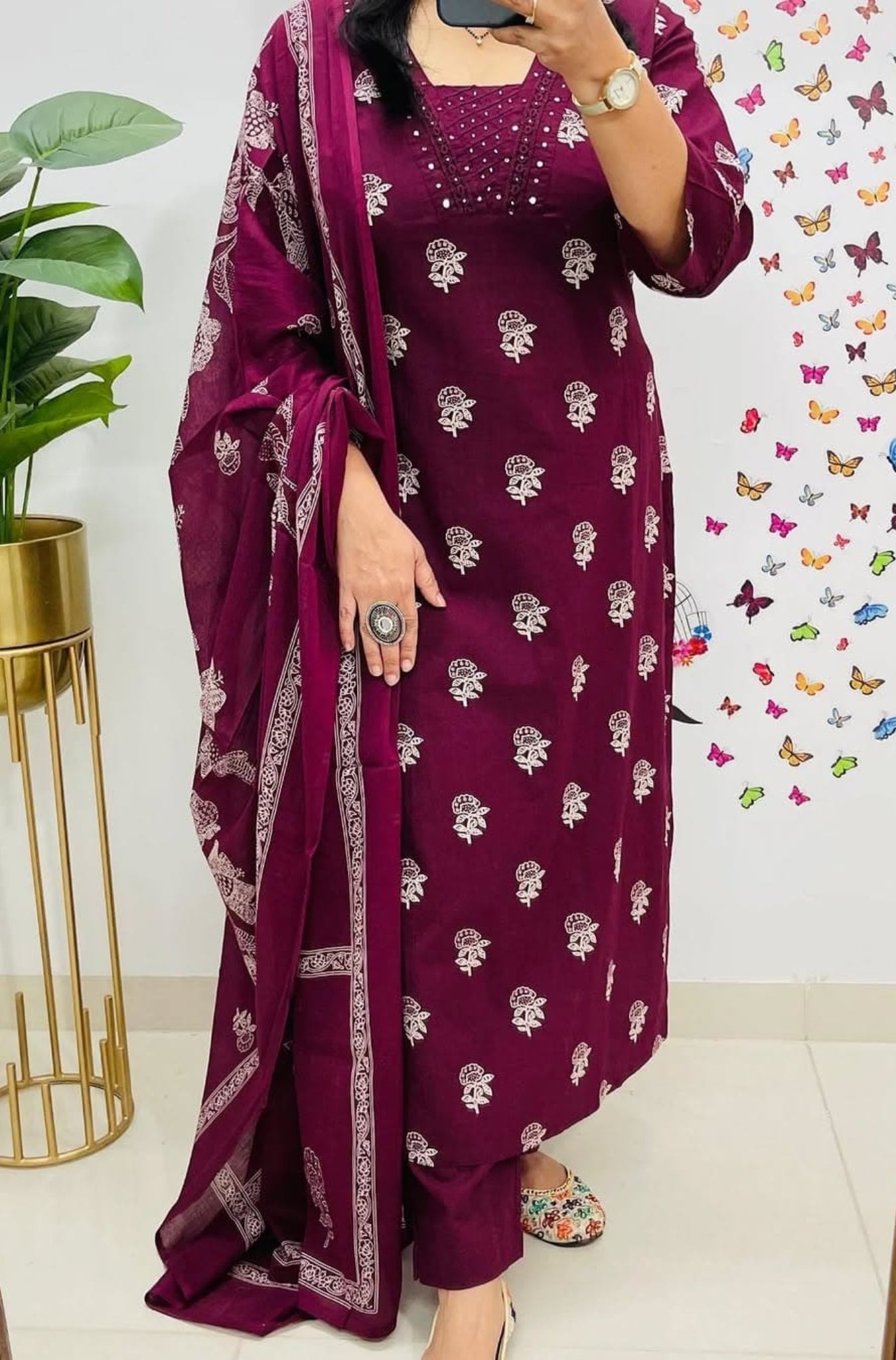 Cotton Printed Elegance Kurti Pant With Dupatta Set