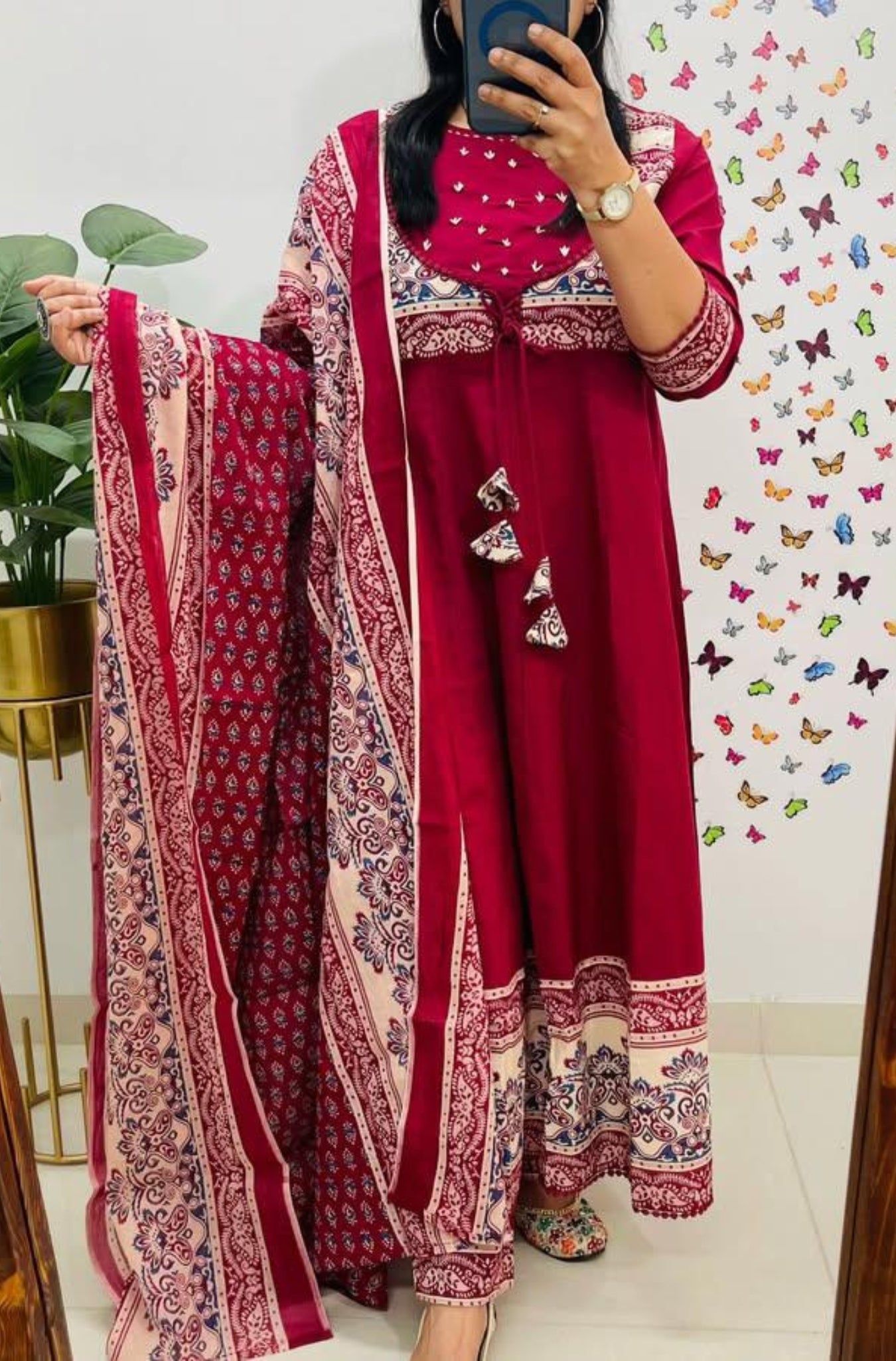 Elegant Cotton Flared Women Suit Set