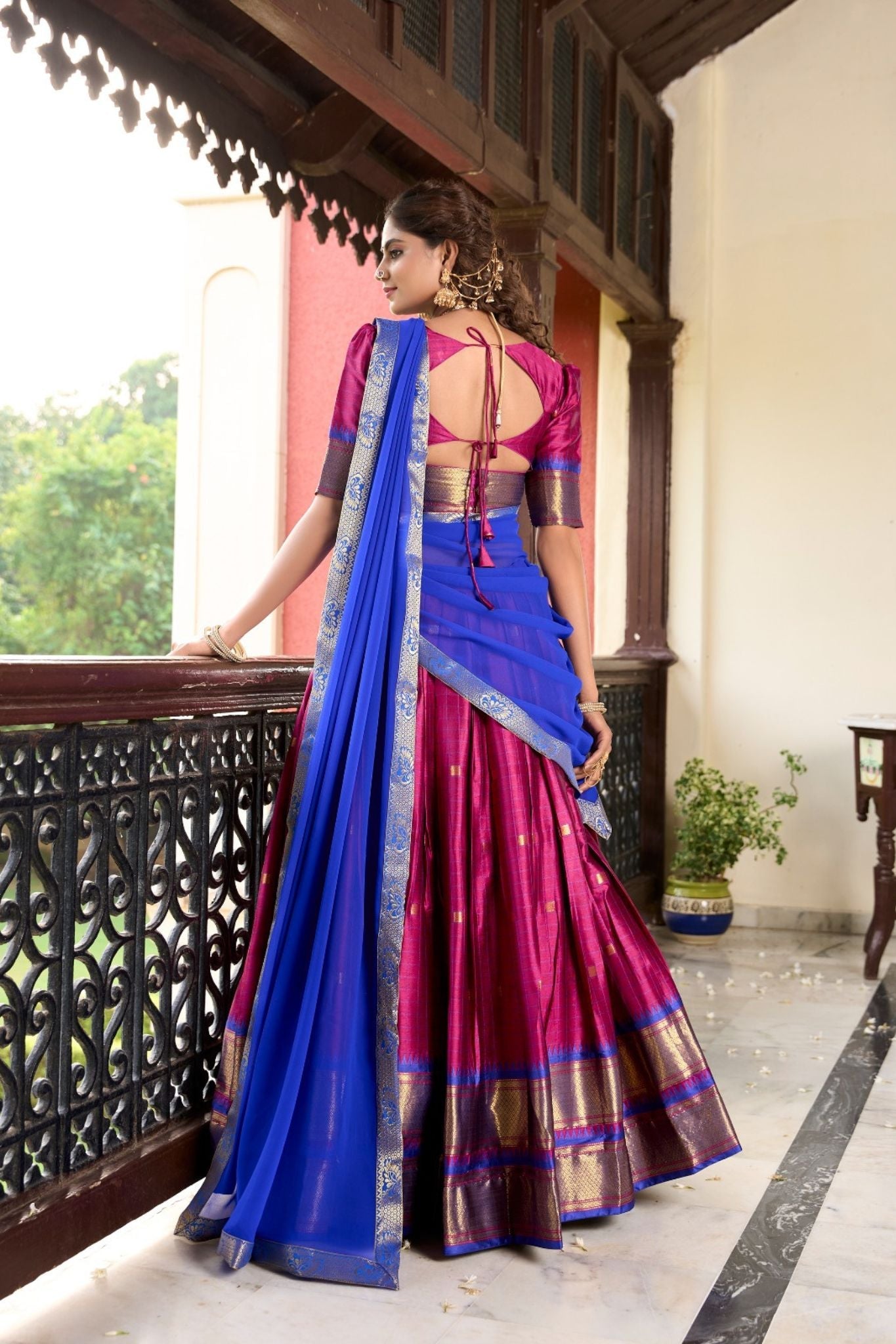 Cotton Silk Weaving Work Paithani Style Lehenga Choli