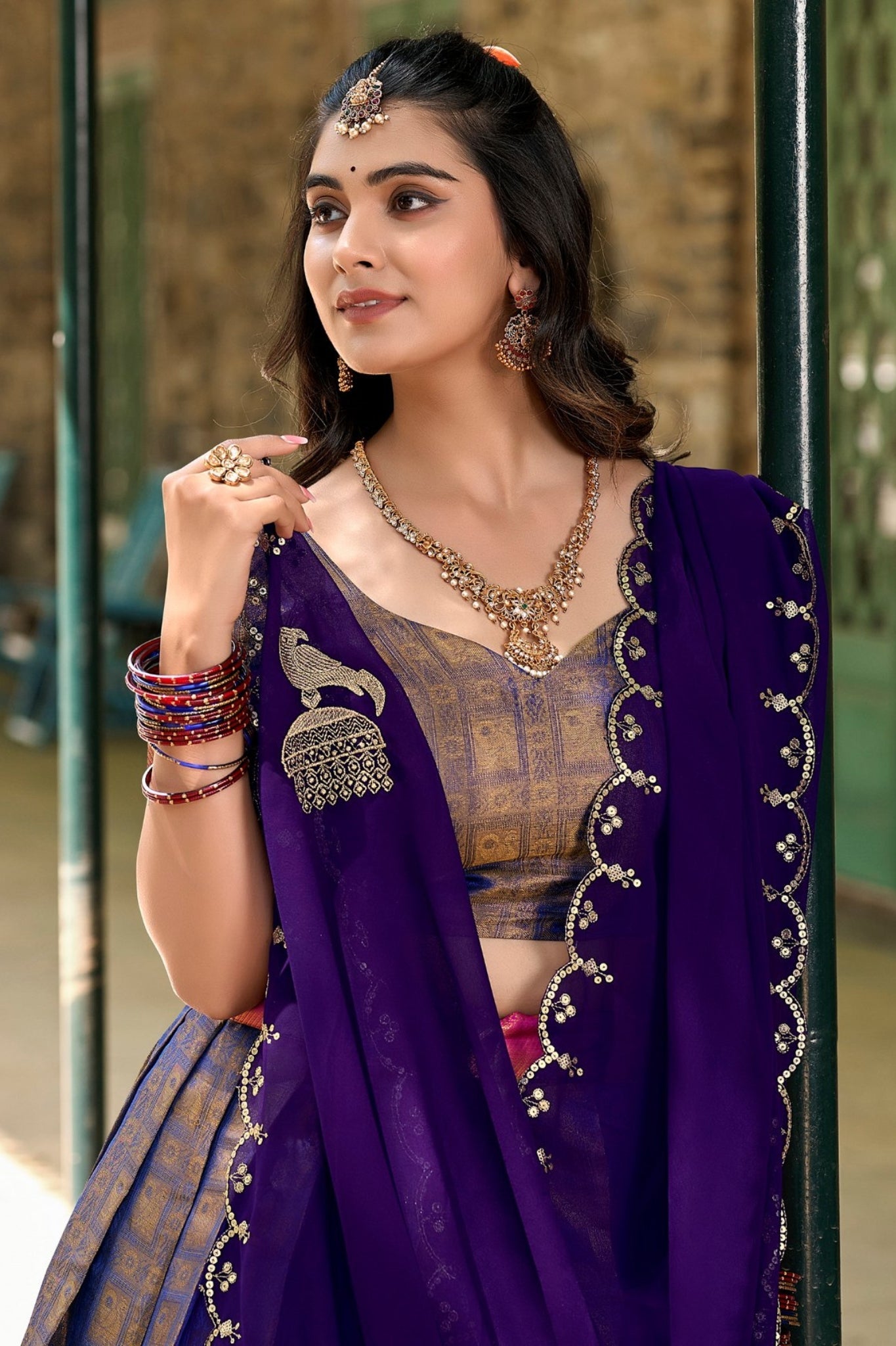 Elegance Kanjivaram Zari Work Lehenga Choli