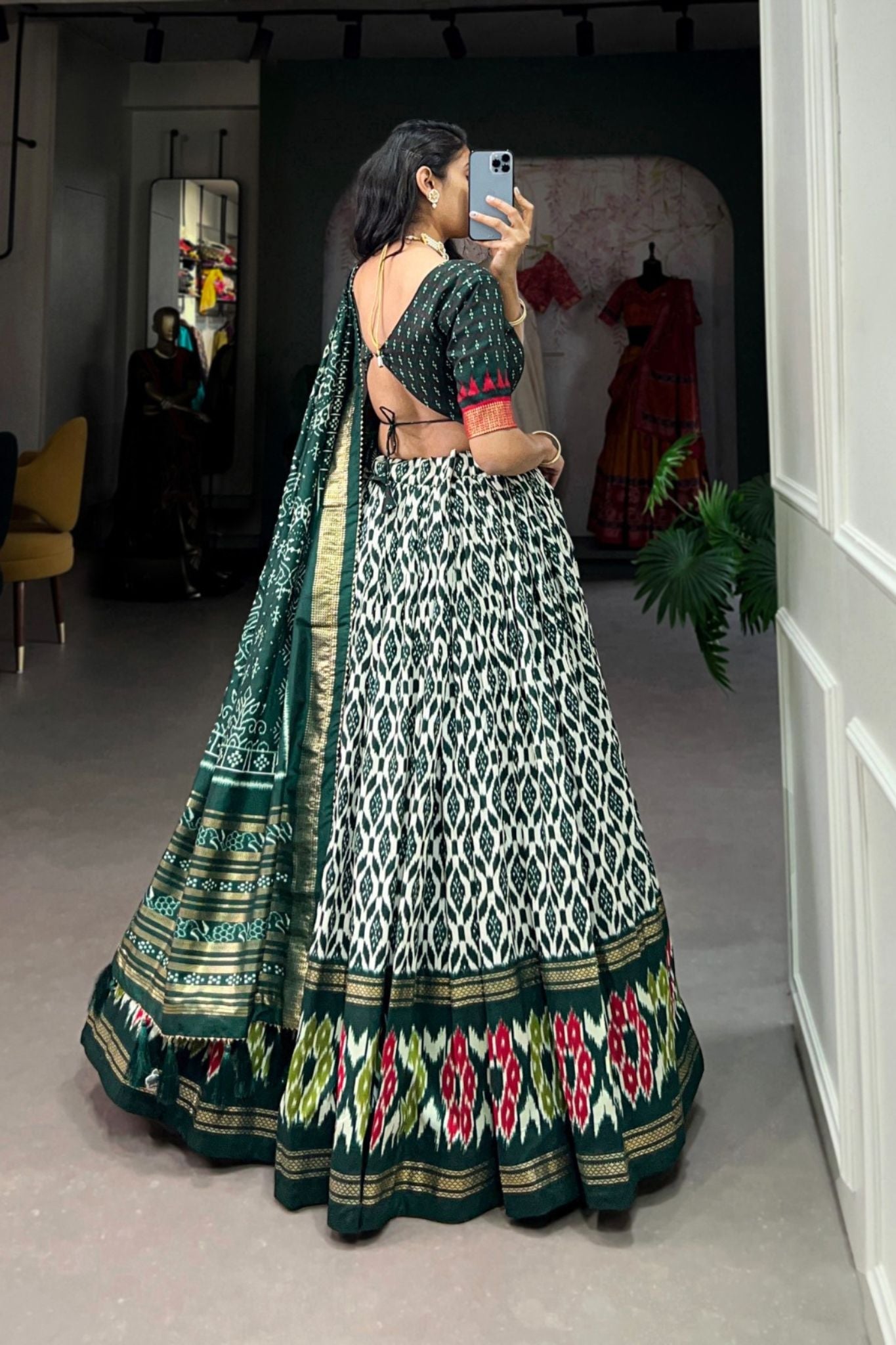 Beautiful Printed Foil Work Lehenga Choli