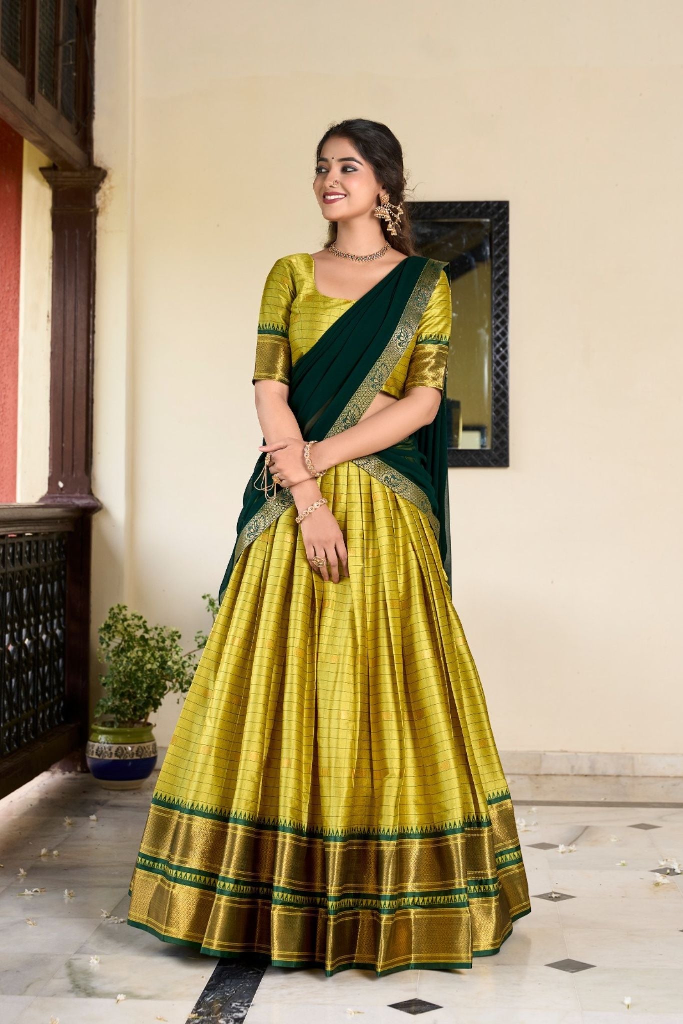 Cotton Silk Weaving Work Paithani Style Lehenga Choli