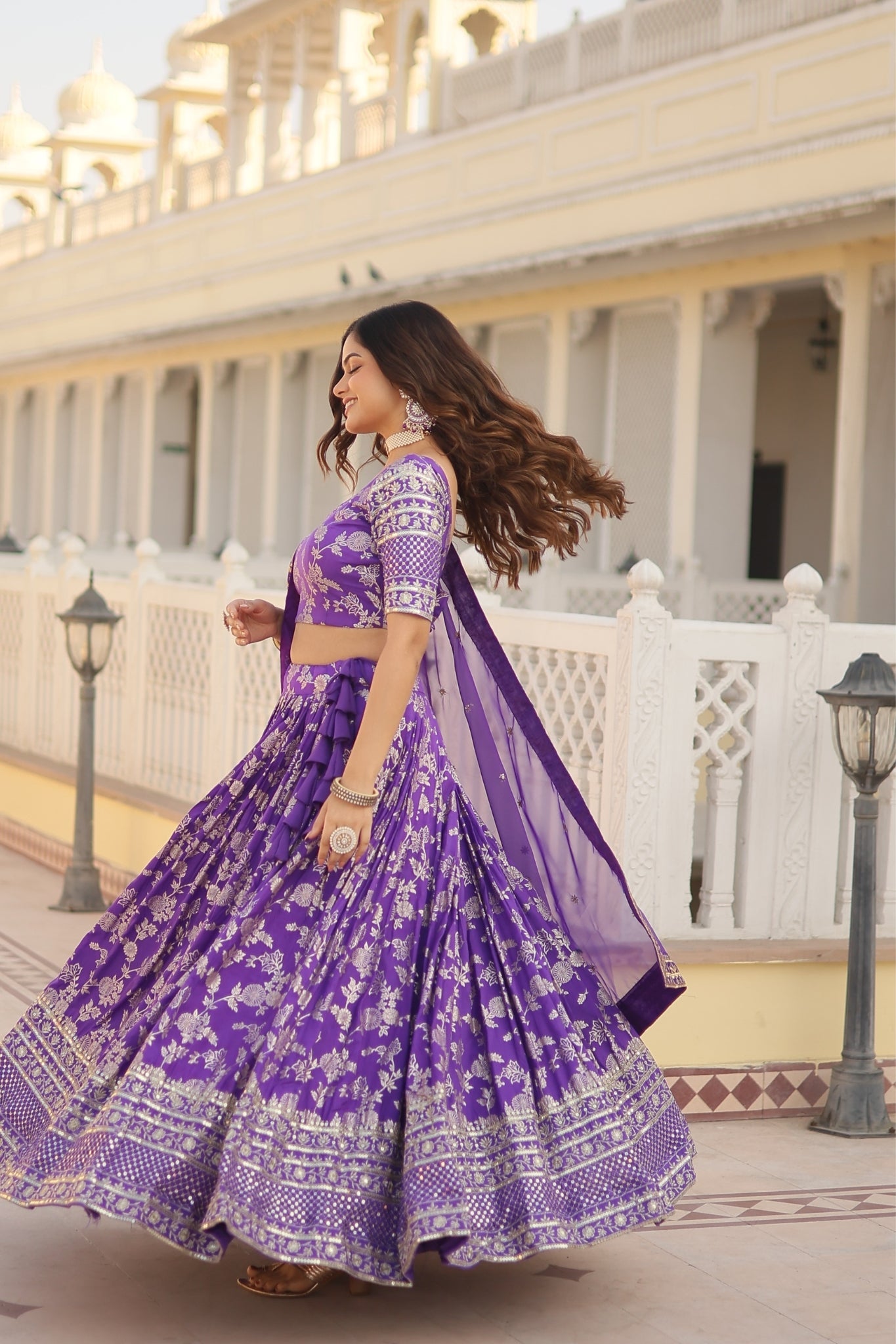 Pure Viscose Stylish Designer Jacquard Lehenga Choli