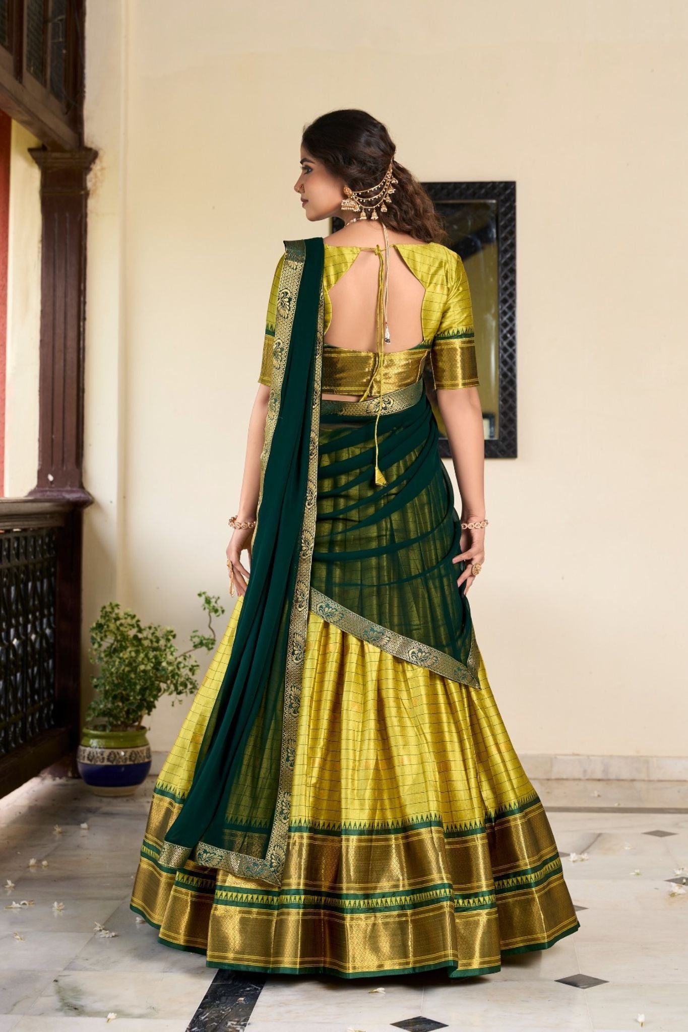 Cotton Silk Weaving Work Paithani Style Lehenga Choli