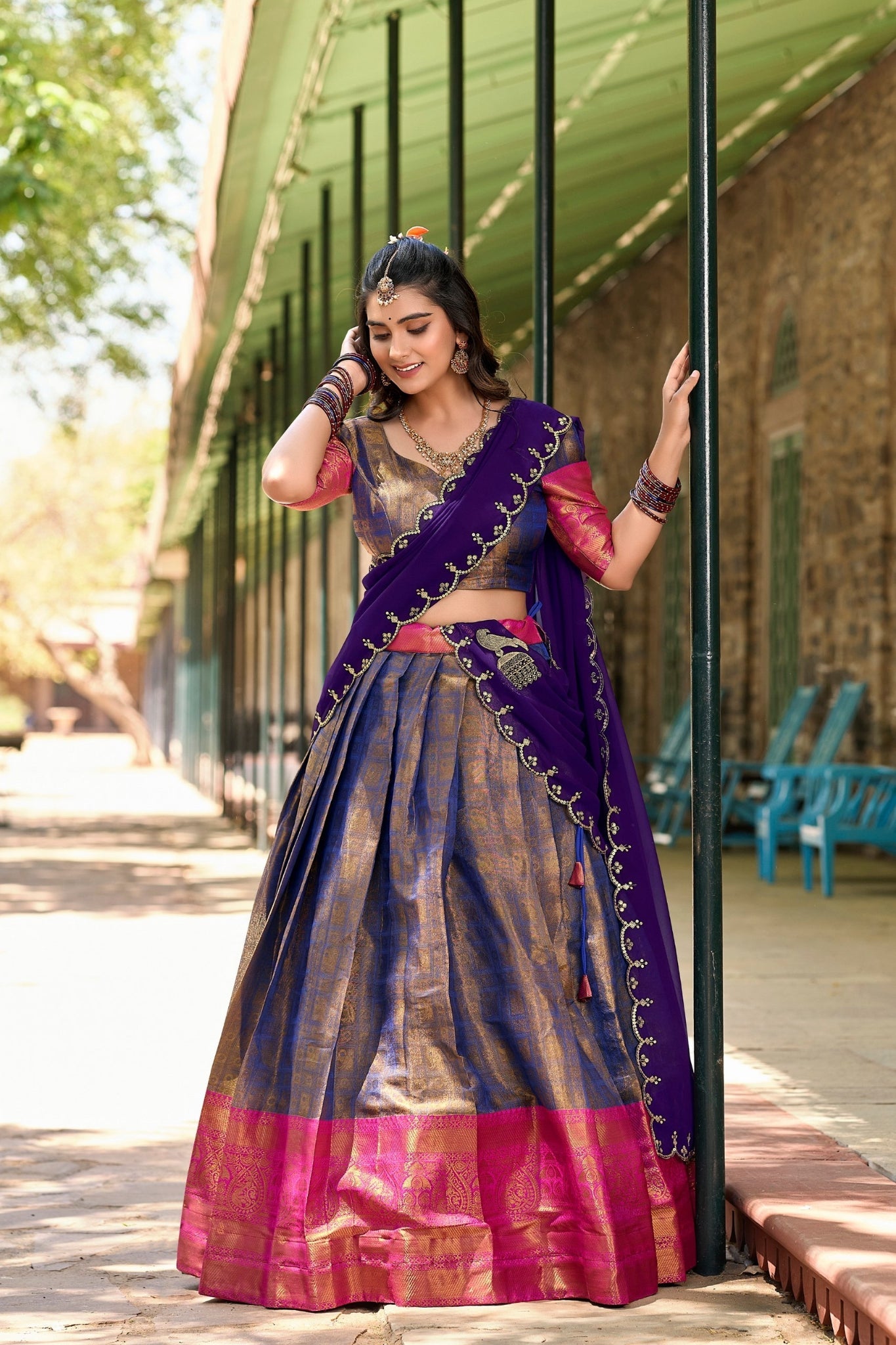 Elegance Kanjivaram Zari Work Lehenga Choli