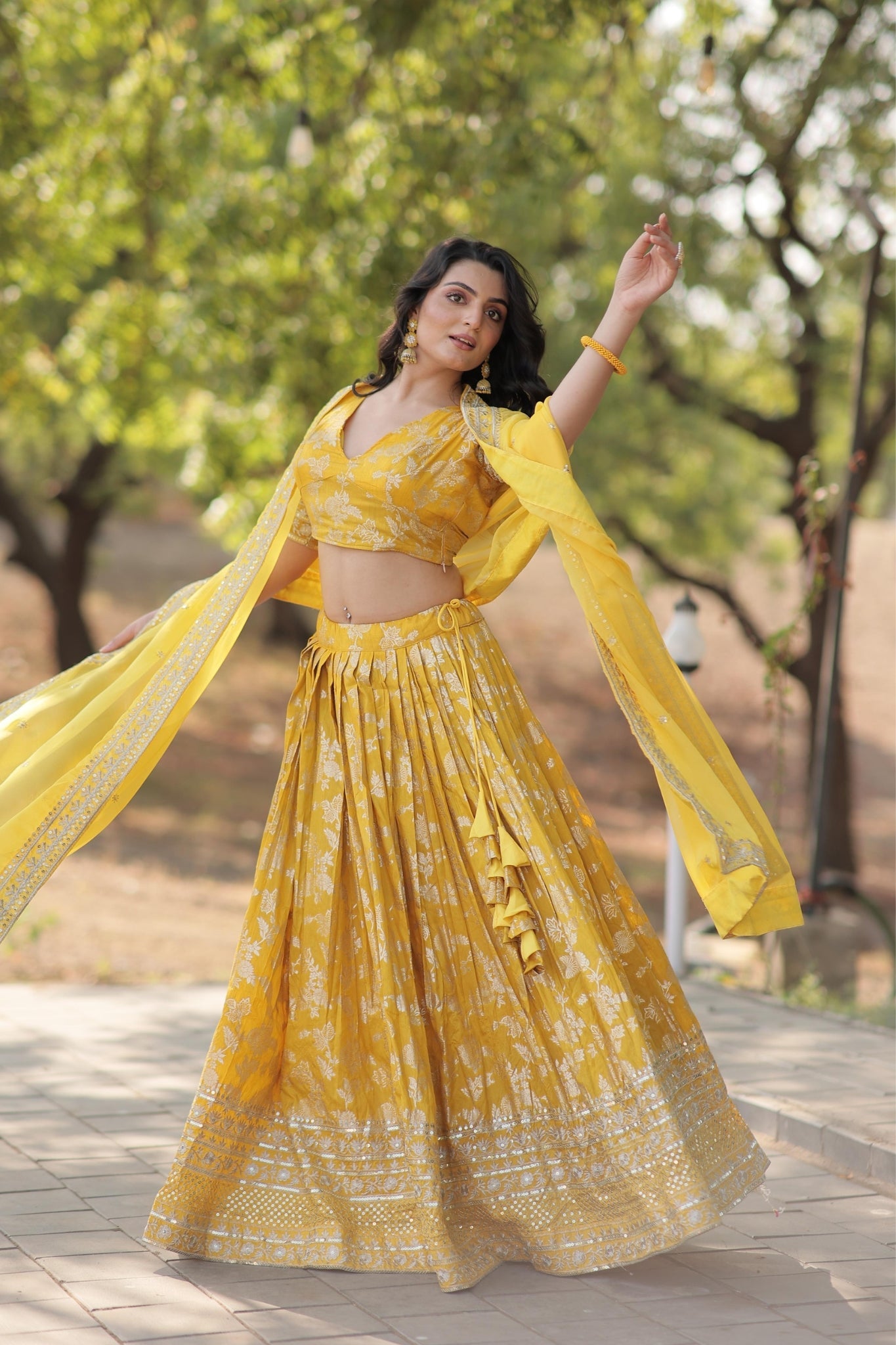 Pure Viscose Stylish Designer Jacquard Lehenga Choli