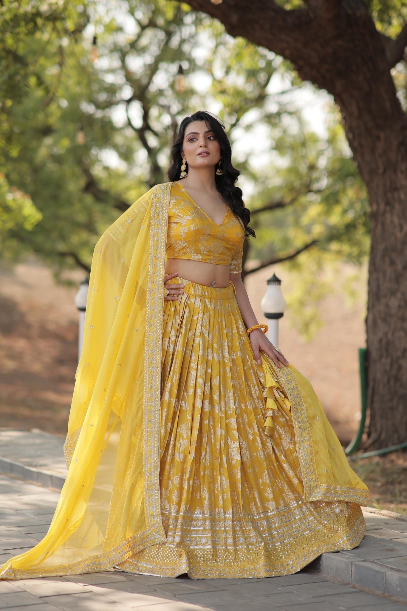 Pure Viscose Stylish Designer Jacquard Lehenga Choli