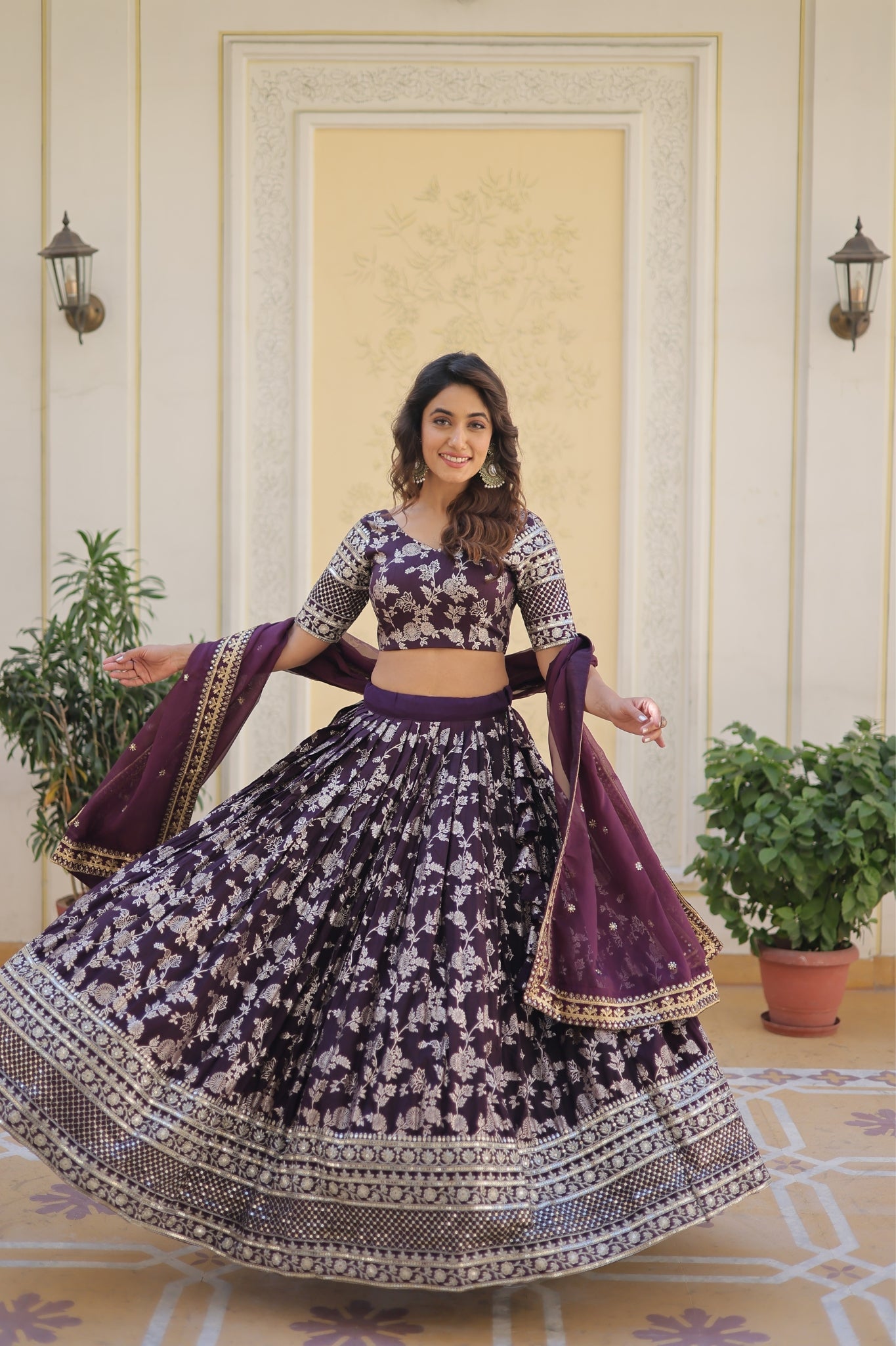 Pure Viscose Stylish Designer Jacquard Lehenga Choli