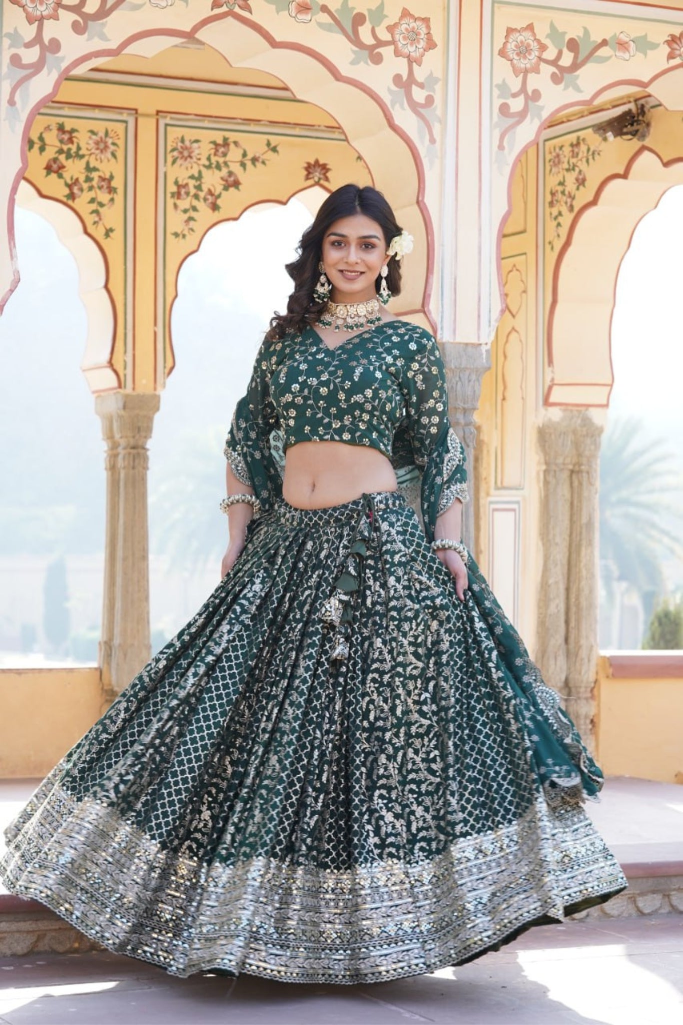 Designer Pure Viscose Jacquard Stylish Lehenga Choli