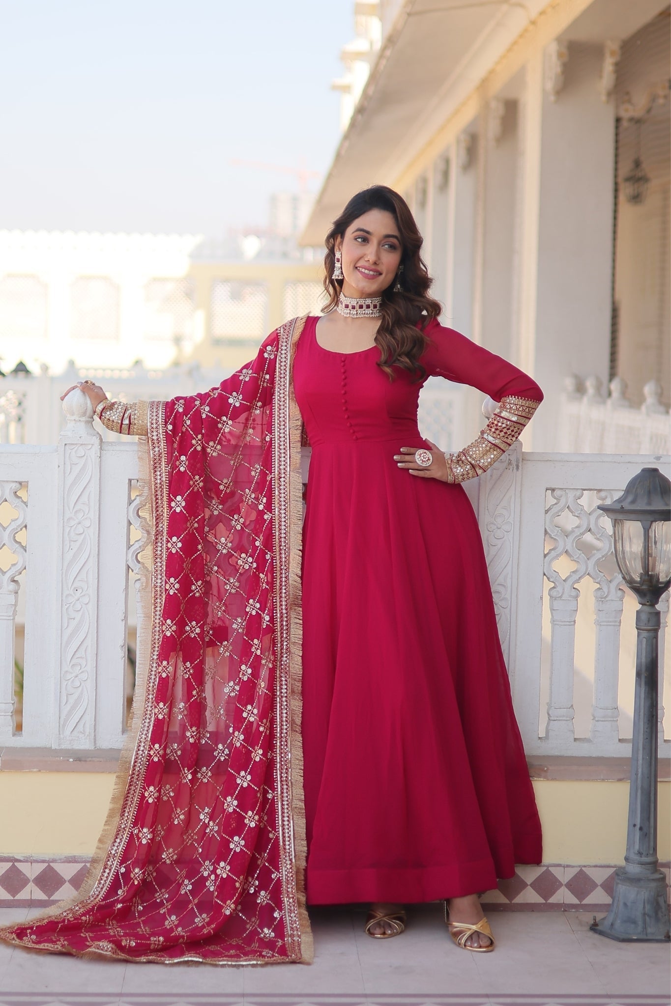 Attractive Perfect Stylish Gown with Dupatta Set